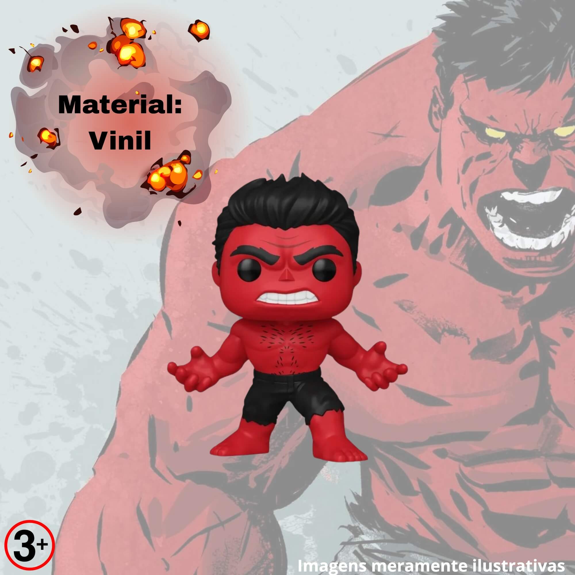 Boneco Funko Pop! Super Marvel Capitao America Admiravel Mundo Novo Hulk Vermelho Candide - 11883