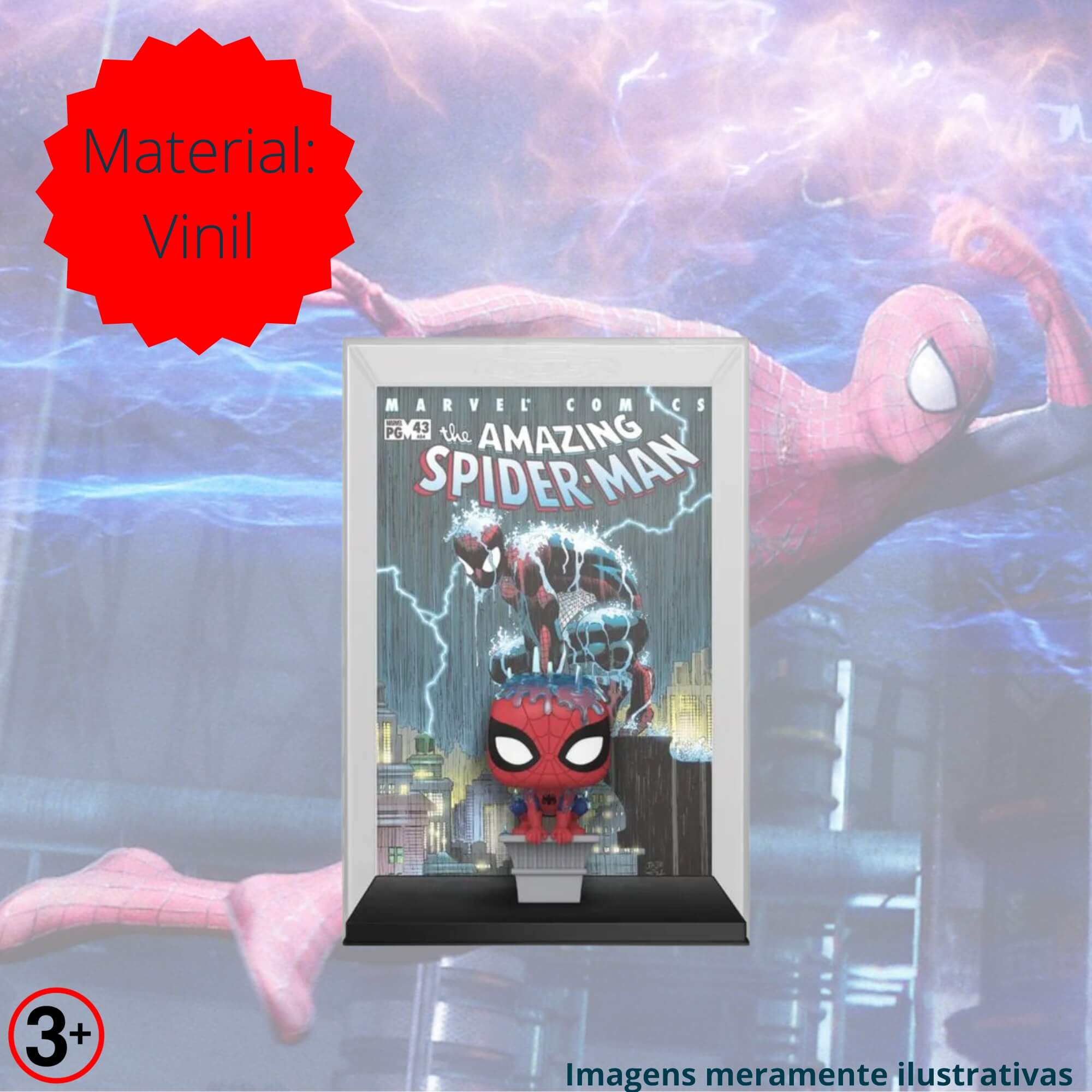 Boneco Colecionável Funko Pop! Marvel Comic Cover O Espetacular Homem-Aranha 27cm Candide - 11234