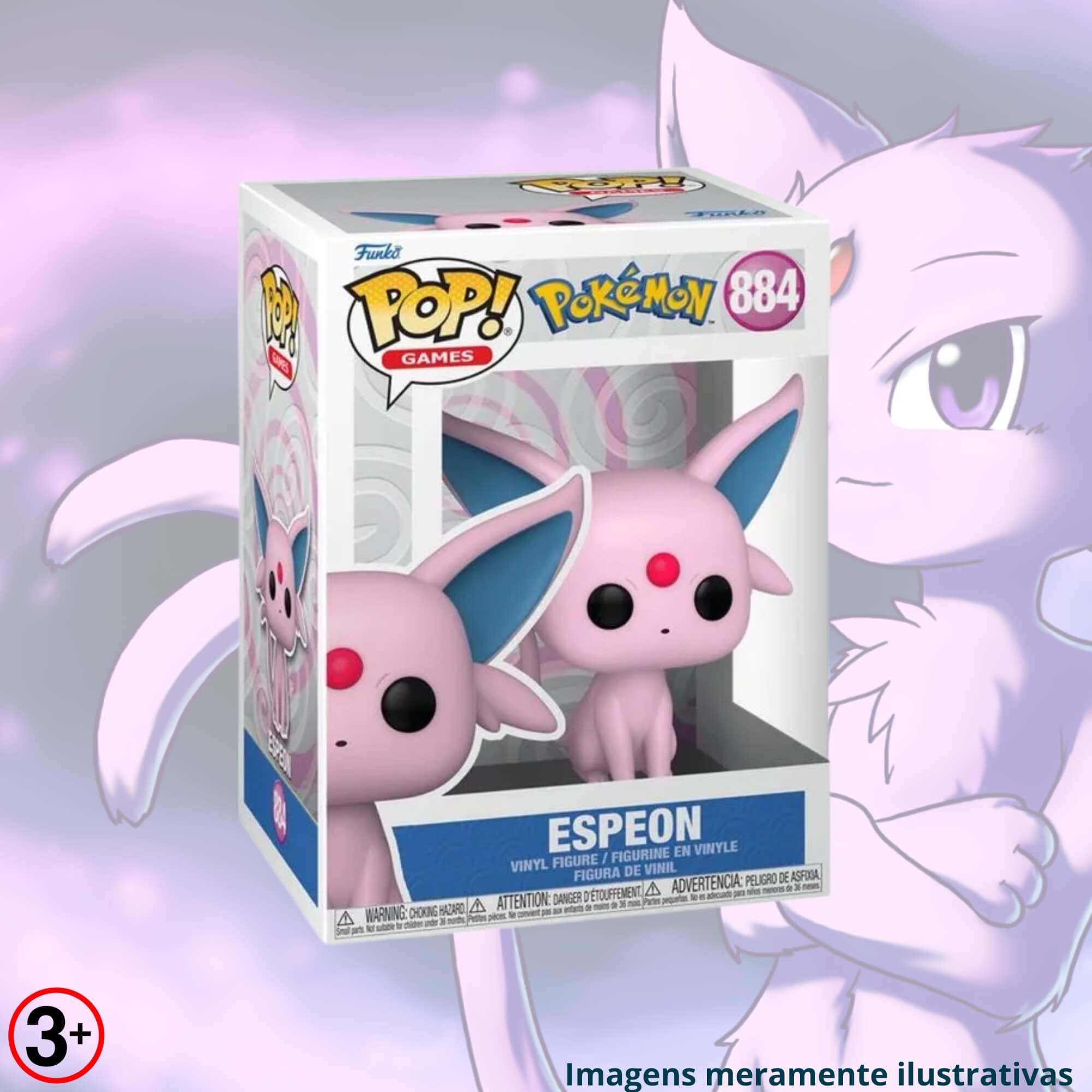 Boneco Colecionável Funko Pop! Pokemon Espeon 13cm Miniatura Candide - 12036
