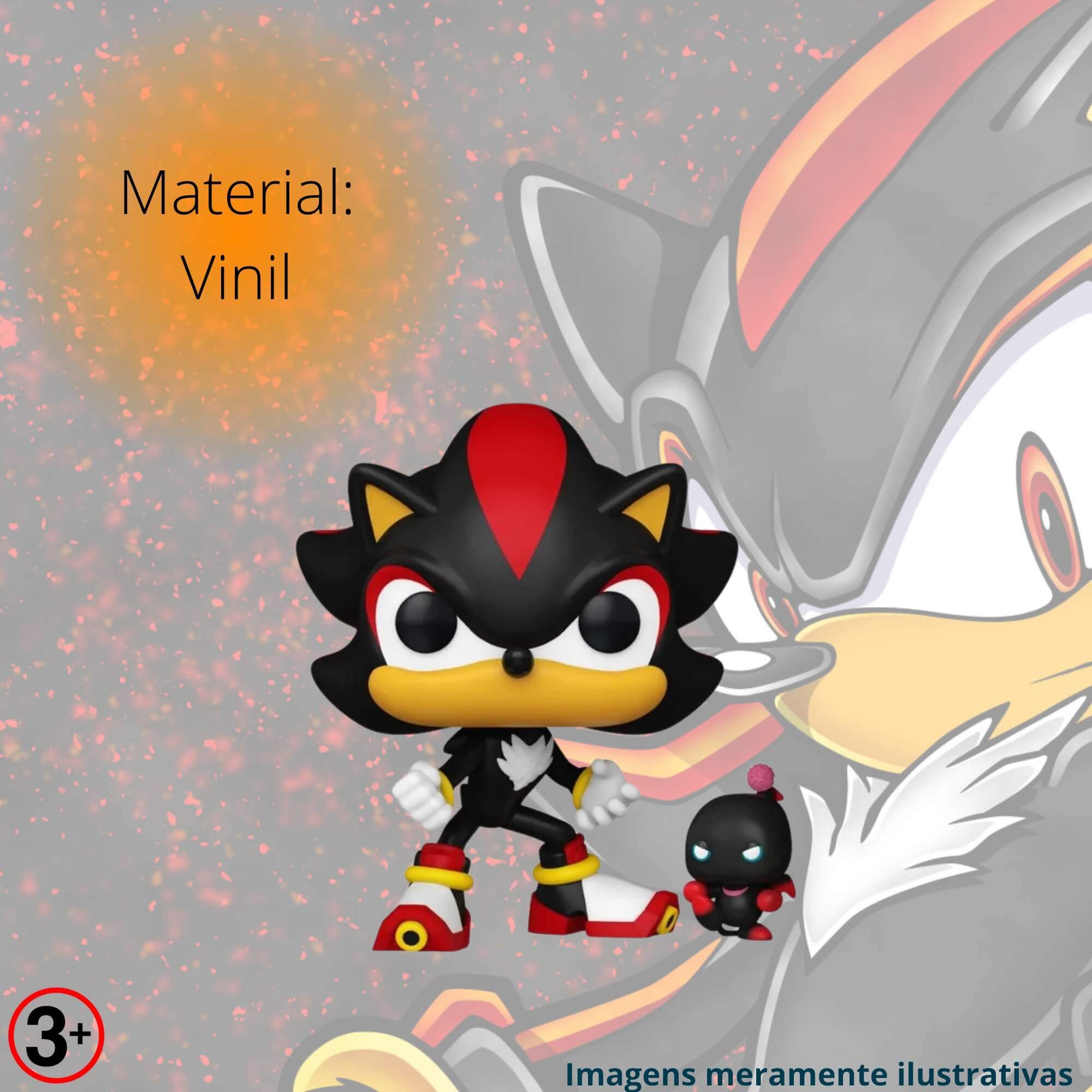 Boneco Colecionável Funko Pop! Buddy Sonic The Hedgehog Shadow e Dark Chao 13cm Candide - 11841