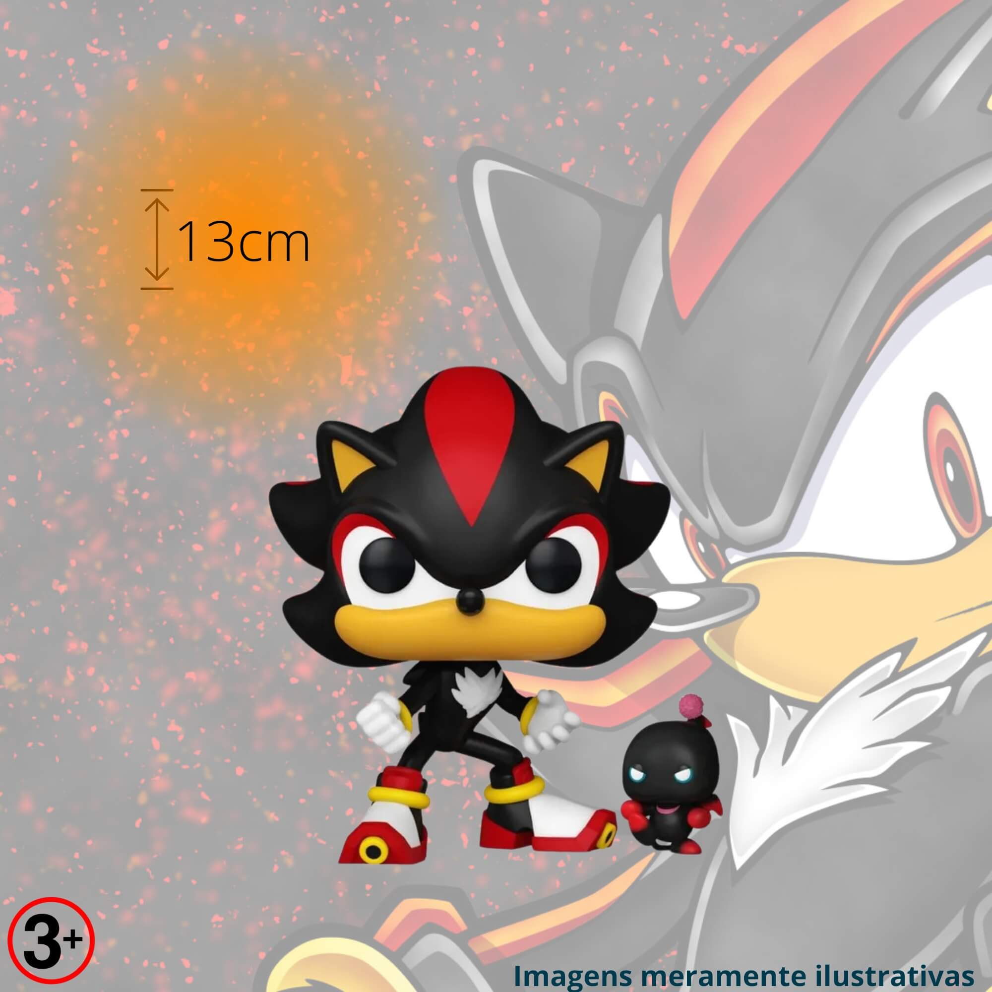 Boneco Colecionável Funko Pop! Buddy Sonic The Hedgehog Shadow e Dark Chao 13cm Candide - 11841