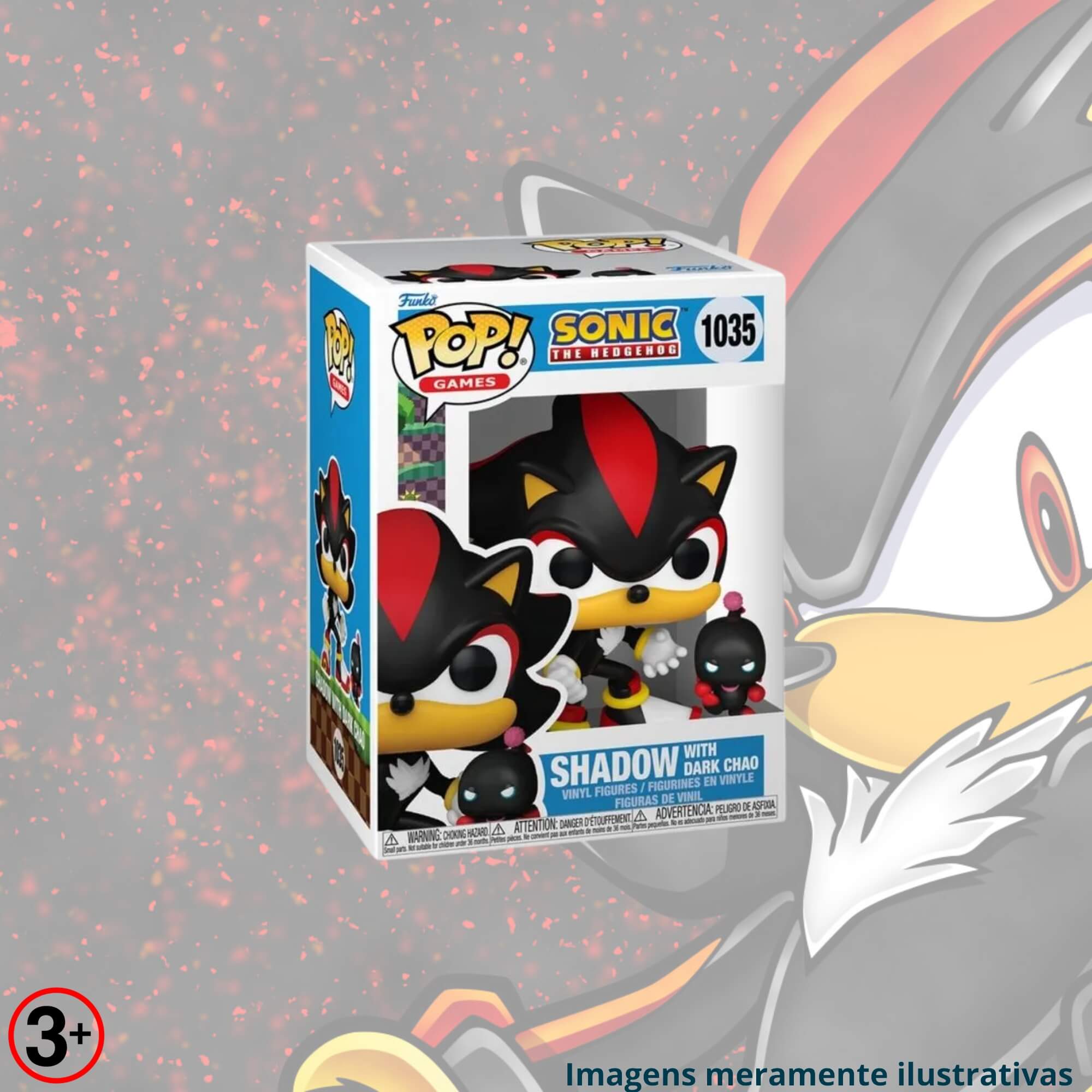 Boneco Colecionável Funko Pop! Buddy Sonic The Hedgehog Shadow e Dark Chao 13cm Candide - 11841