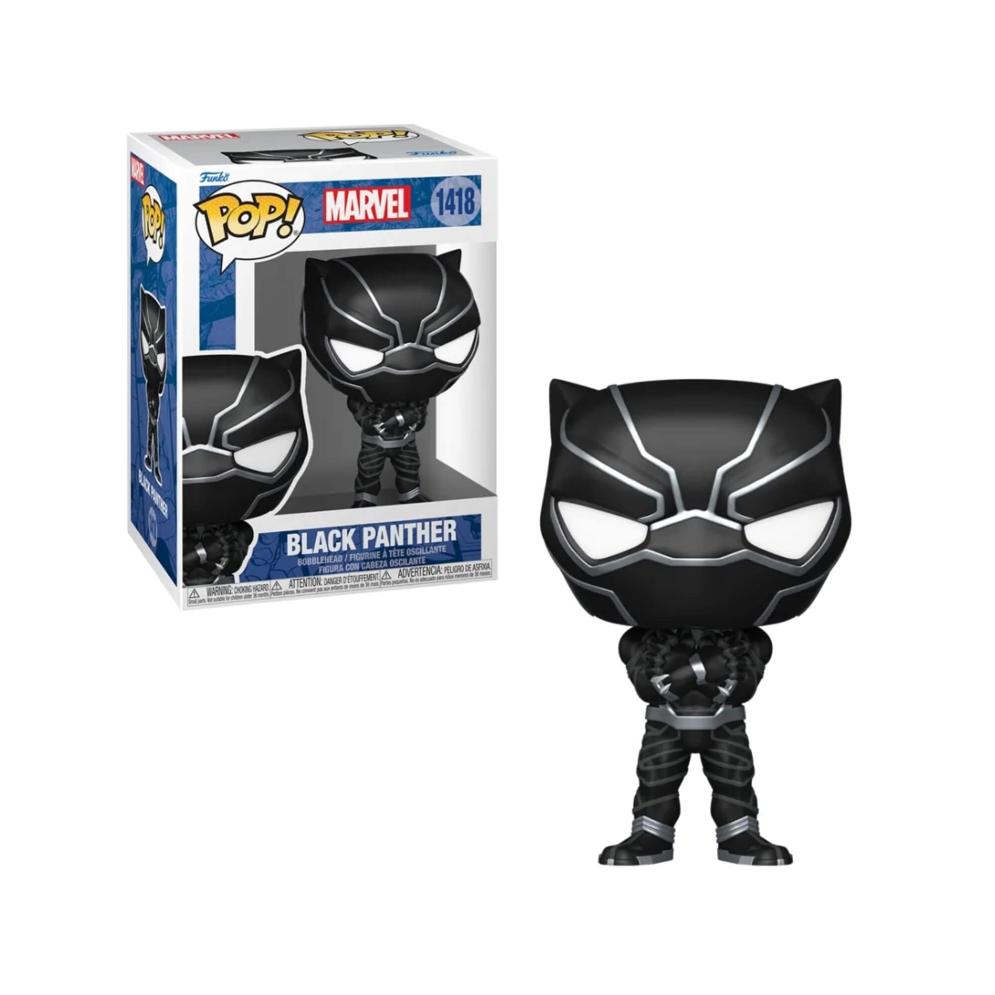 Boneco Colecionável Funko Pop! Marvel Clássicos Pantera Negra 13cm Miniatura Candide - 11695