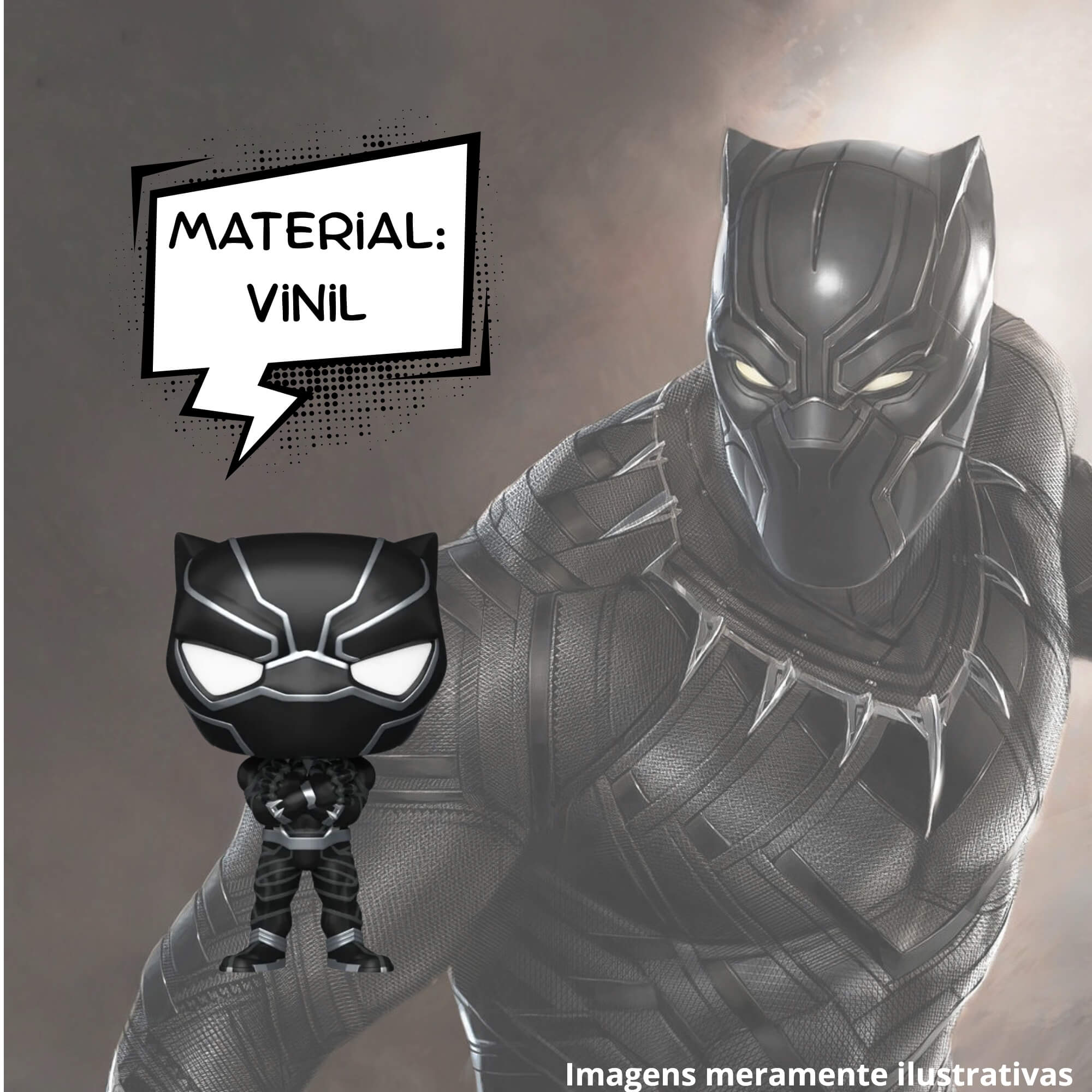 Boneco Colecionável Funko Pop! Marvel Clássicos Pantera Negra 13cm Miniatura Candide - 11695