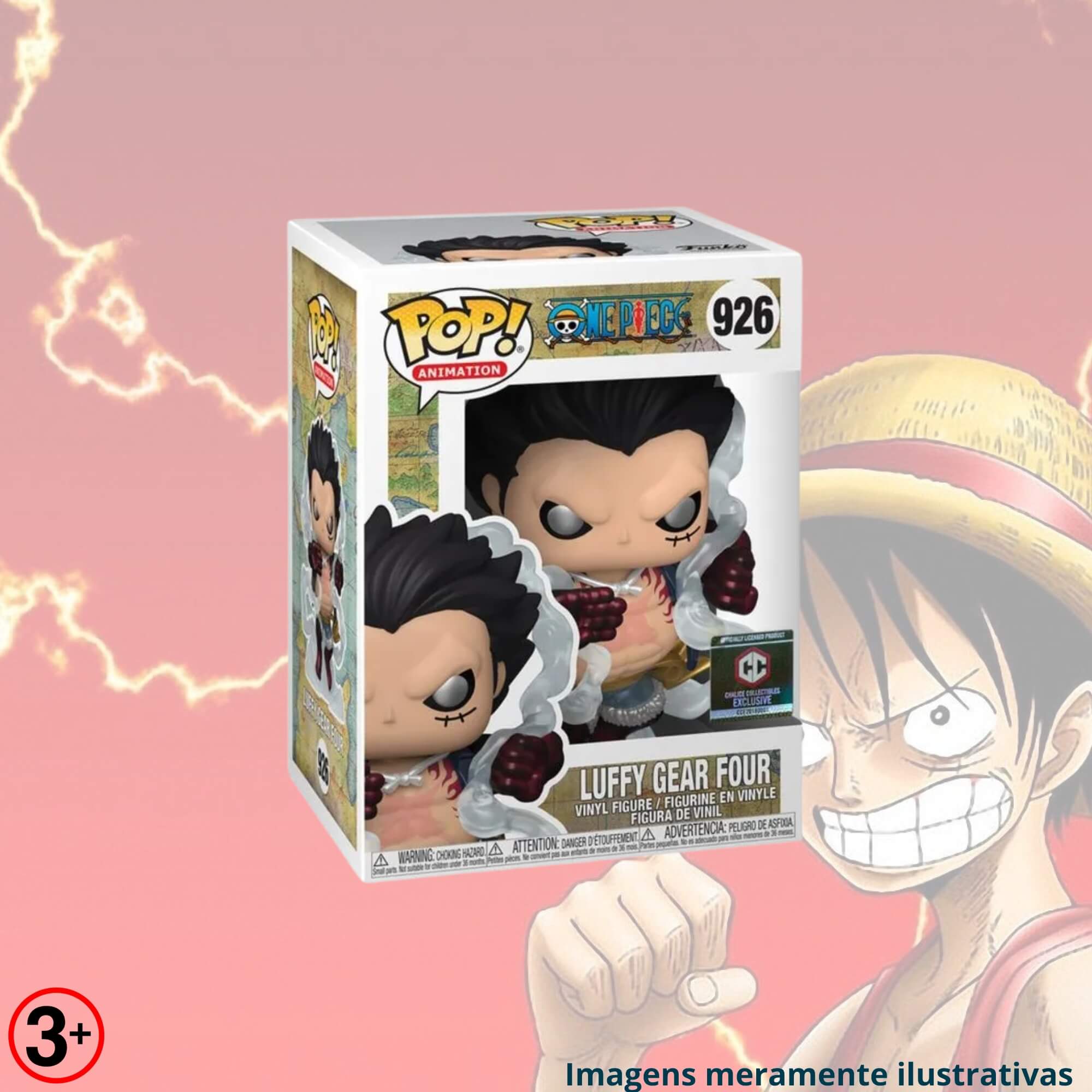 Boneco Colecionável Funko Pop! One Piece Luffy Gear 4 (Metalico) 13cm Miniatura Candide - 12027
