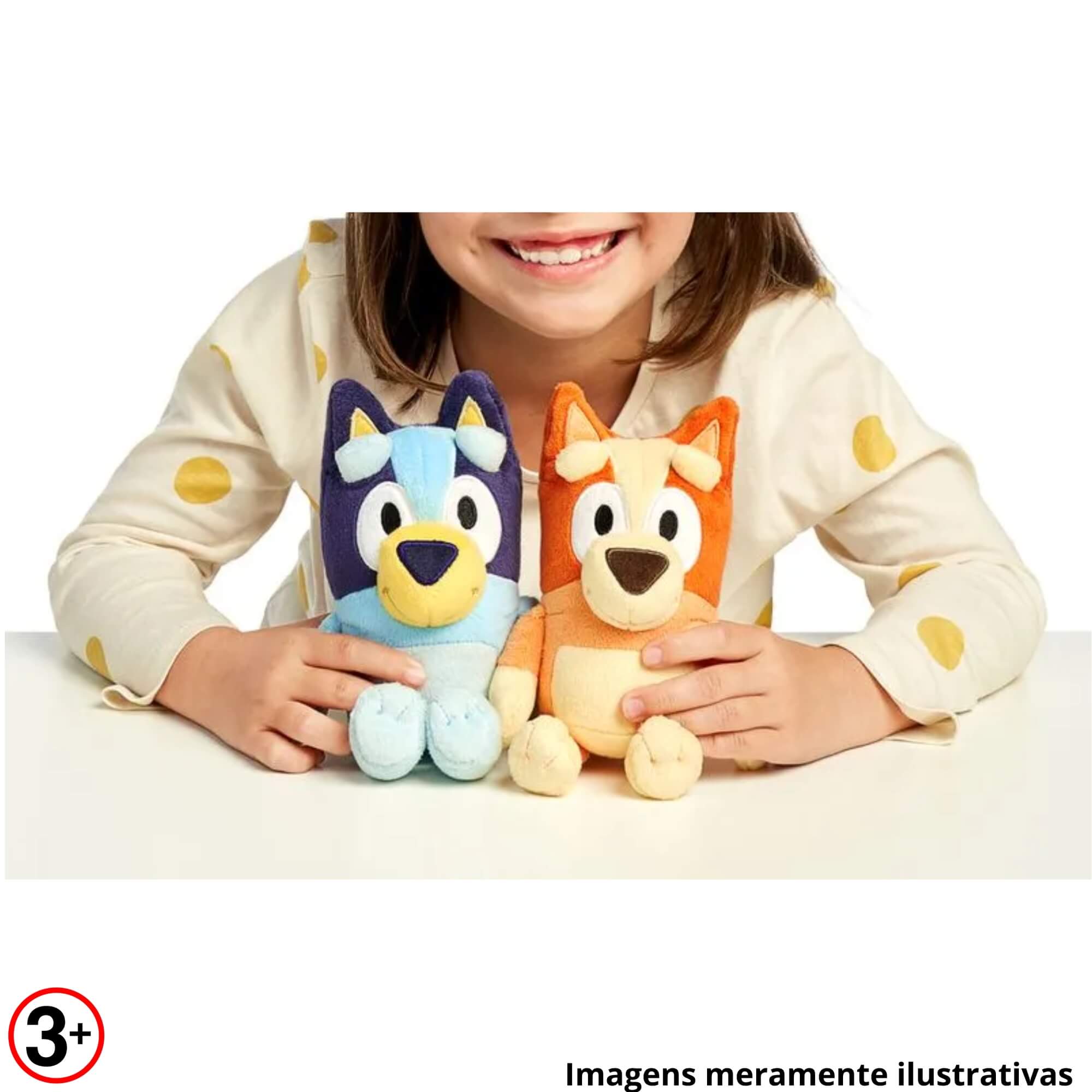 Brinquedo Sortido Unitário Pelúcia Filme Disney Bluey ou Bingo 20cm Infantil Candide - 7934