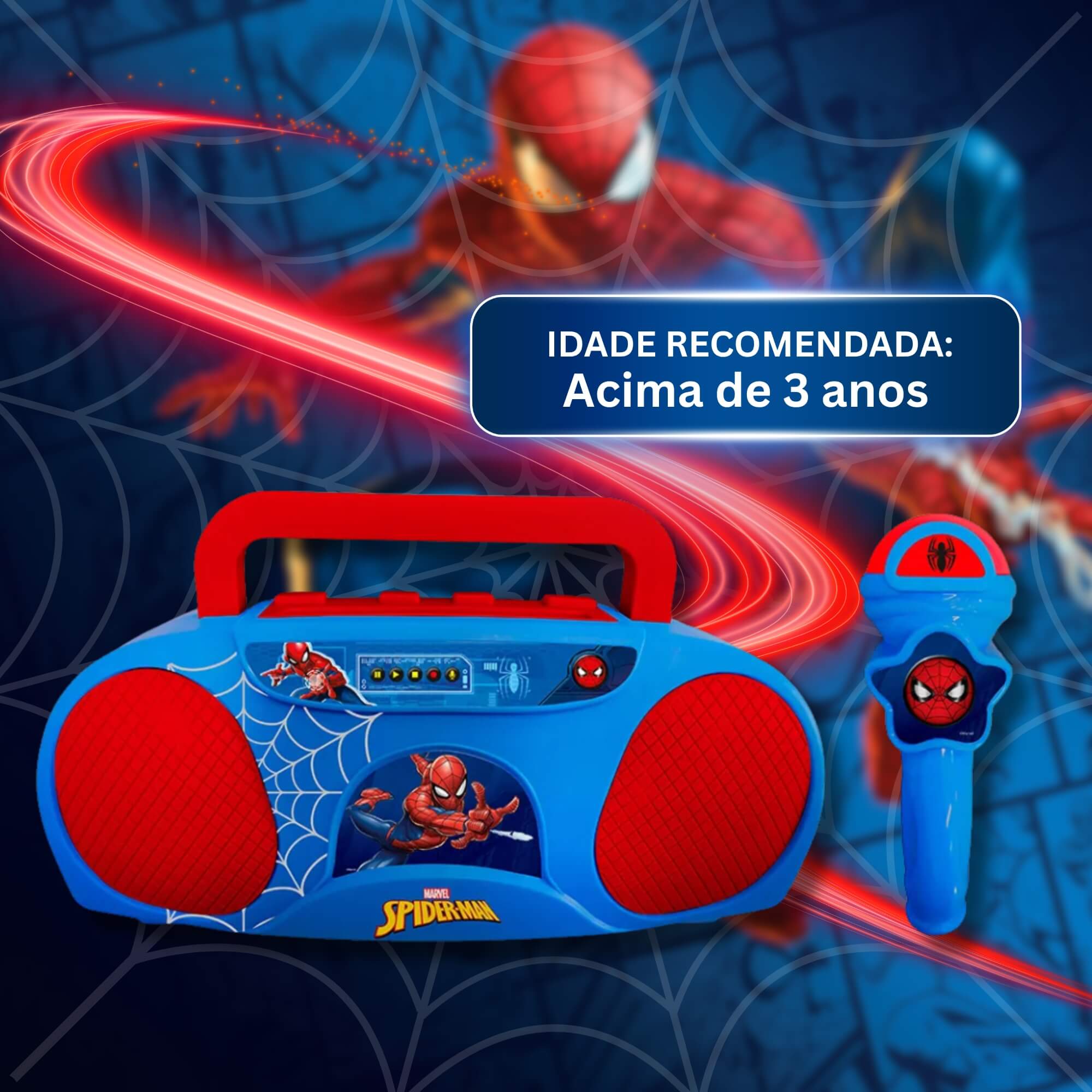 Brinquedo Infantil Boombox Karaoke - Homem Aranha Candide - 5871