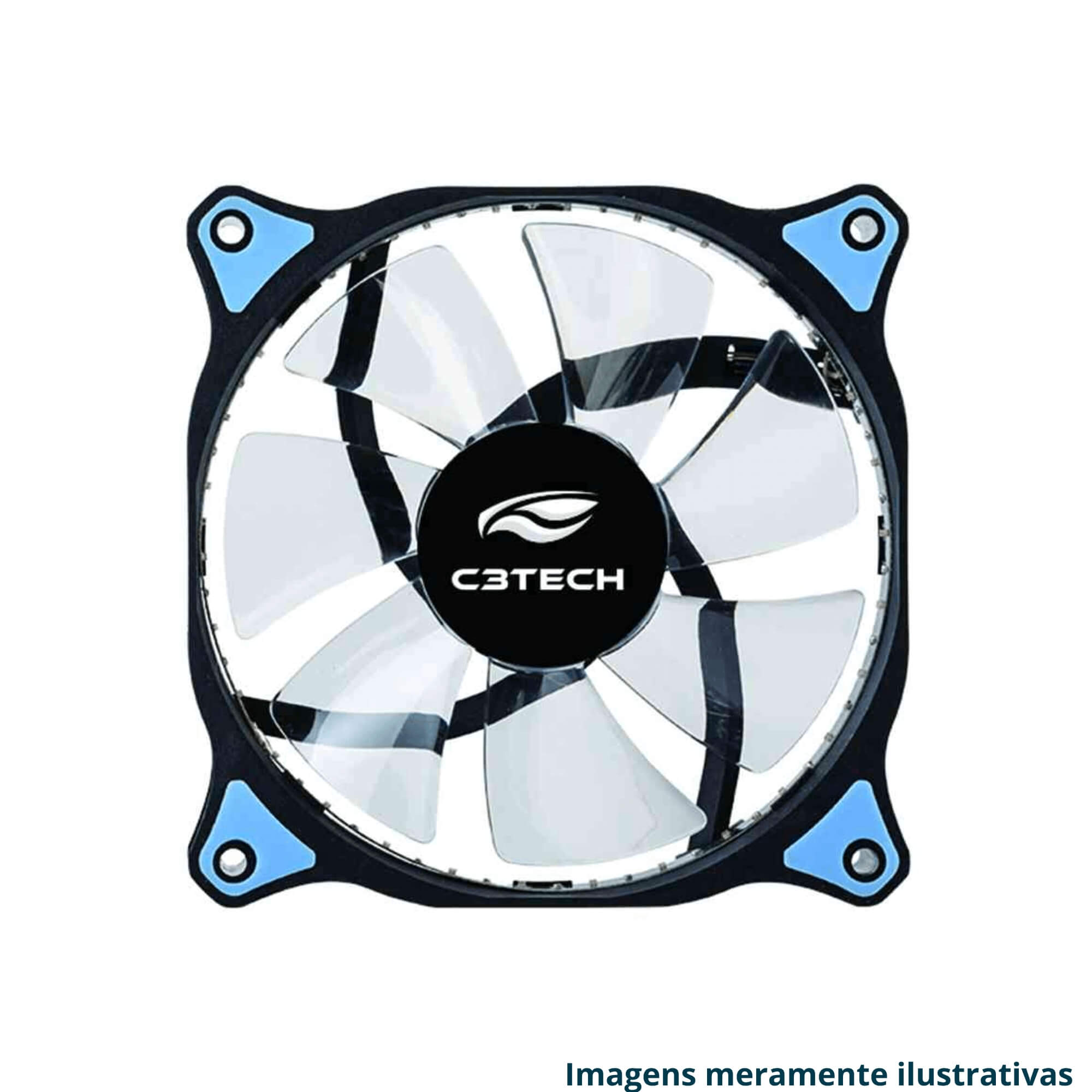 COMP Kit c/ 3 Coolers para Gabinete 120X120 30LED Azul STORM C3Tech - F7-L130BL