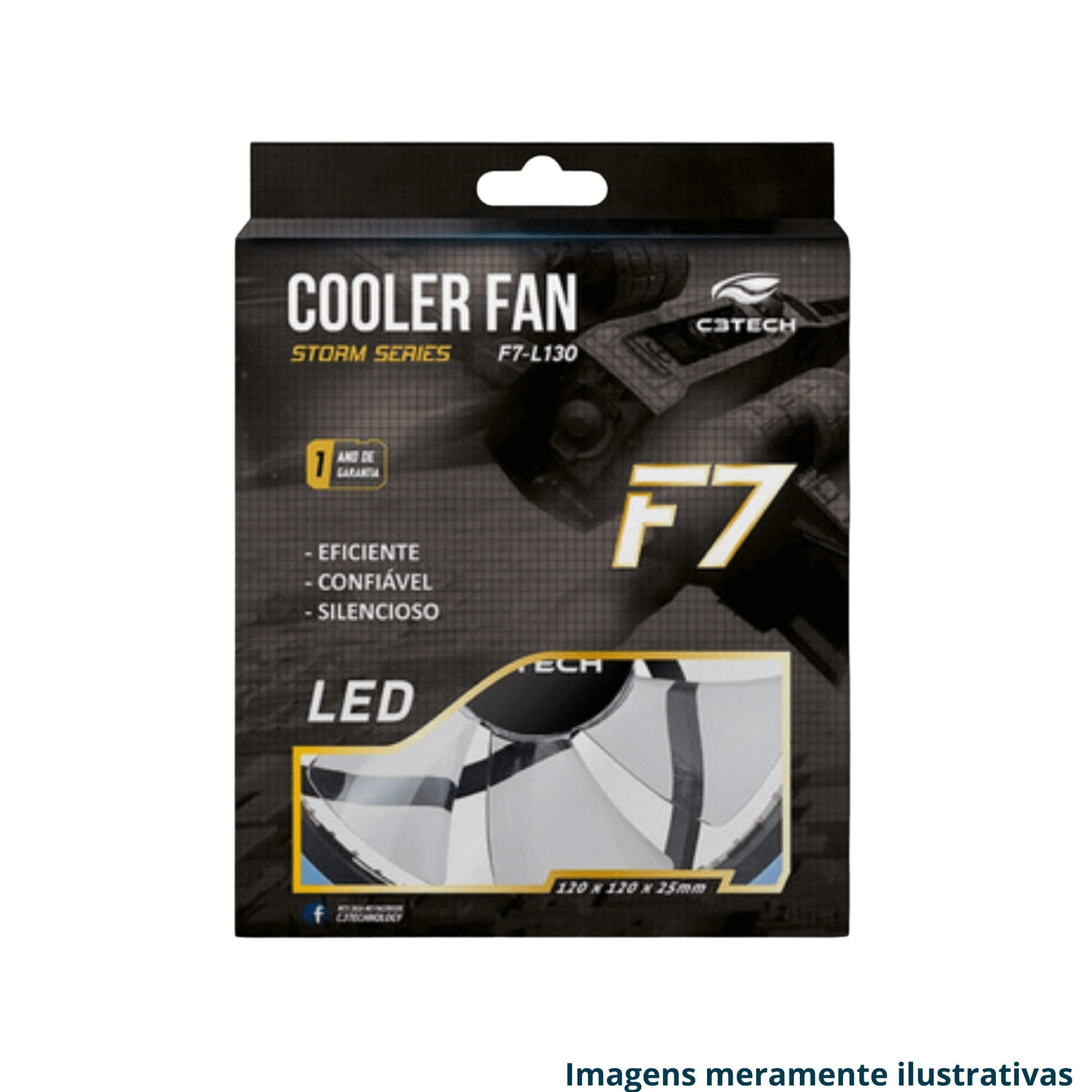 COMP Kit c/ 3 Coolers para Gabinete 120X120 30LED Azul STORM C3Tech - F7-L130BL