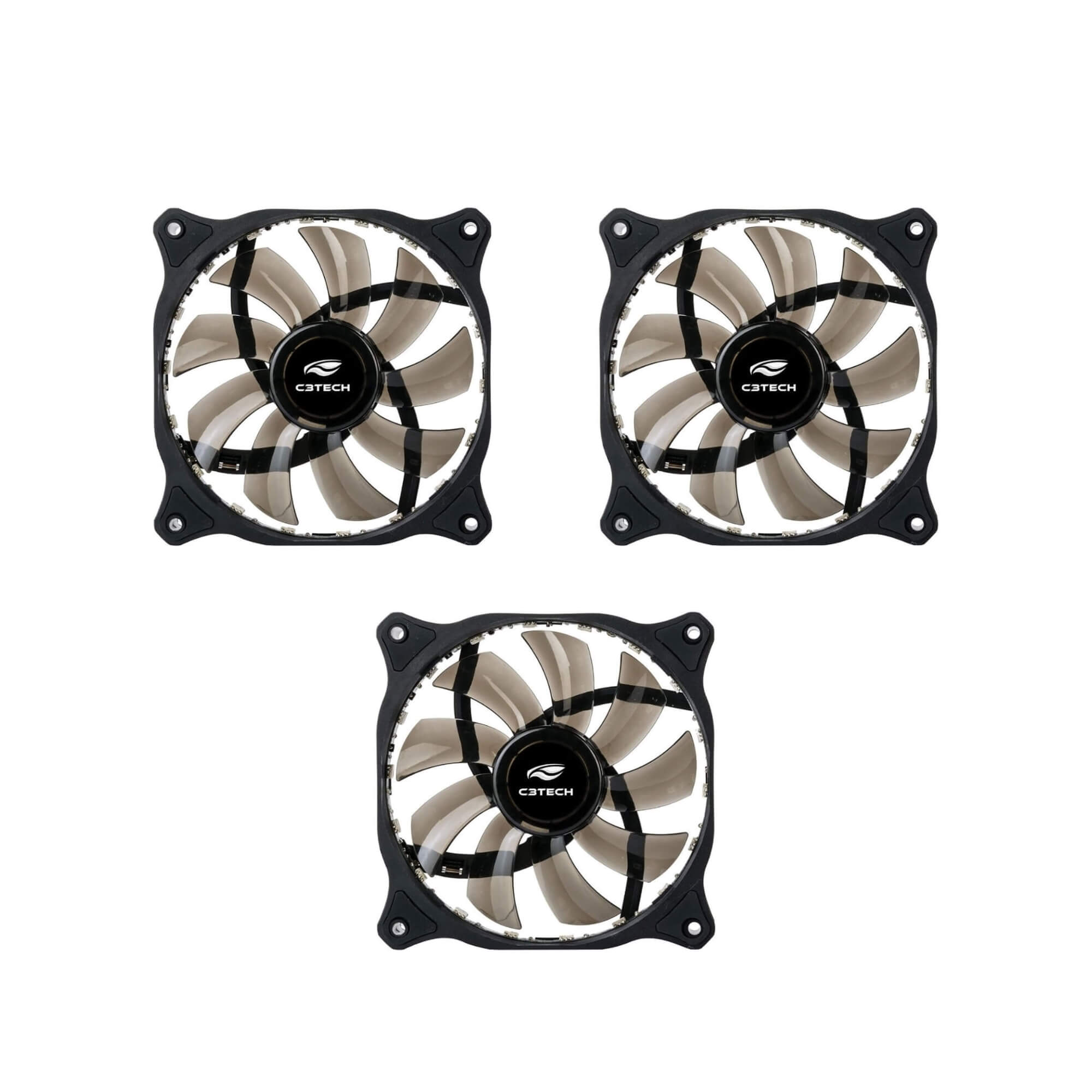 COMP Kit c/ 3 Coolers para Gabinete 120X120 18LED RGB STORM C3Tech - F9-L150RGB