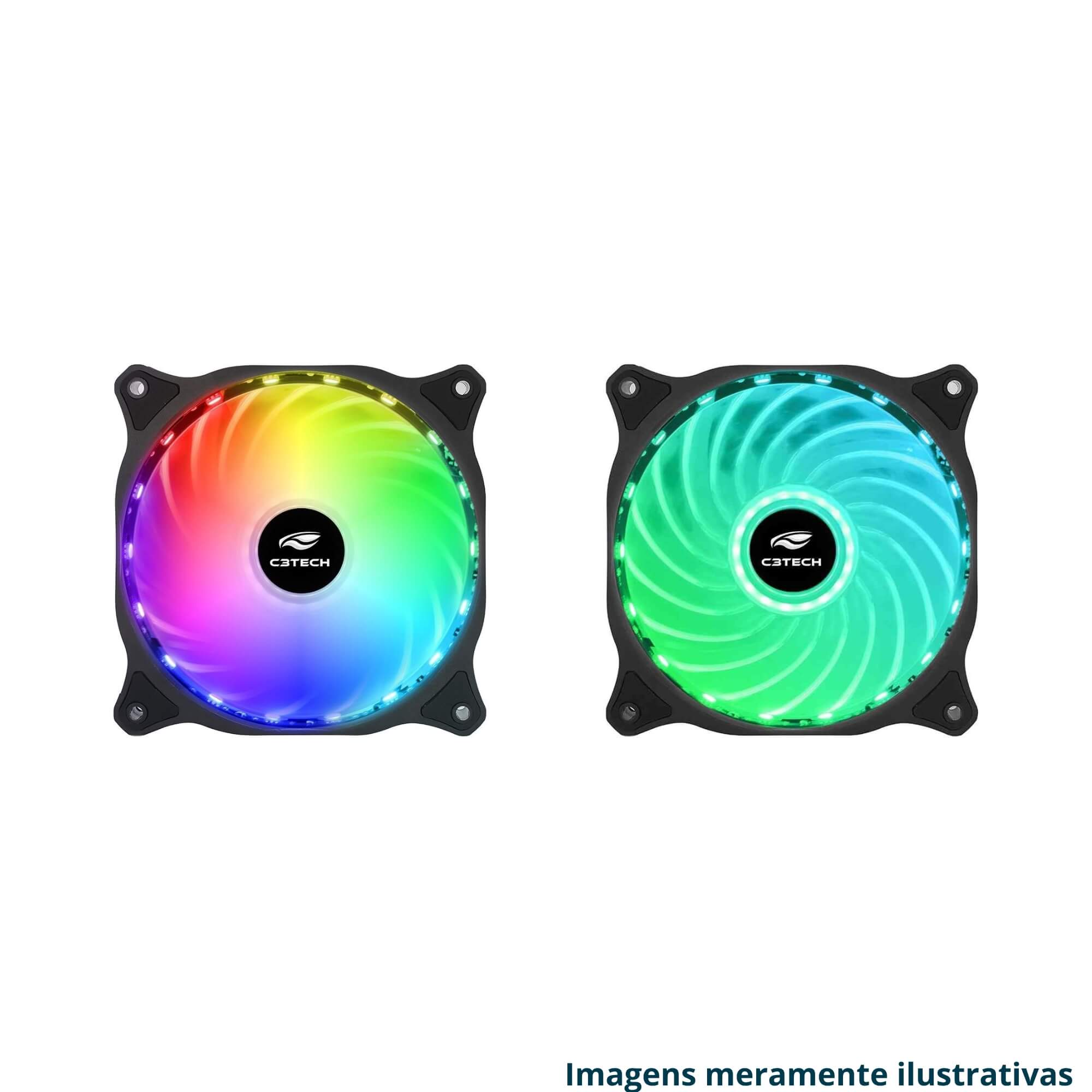 COMP Kit c/ 3 Coolers para Gabinete 120X120 18LED RGB STORM C3Tech - F9-L150RGB