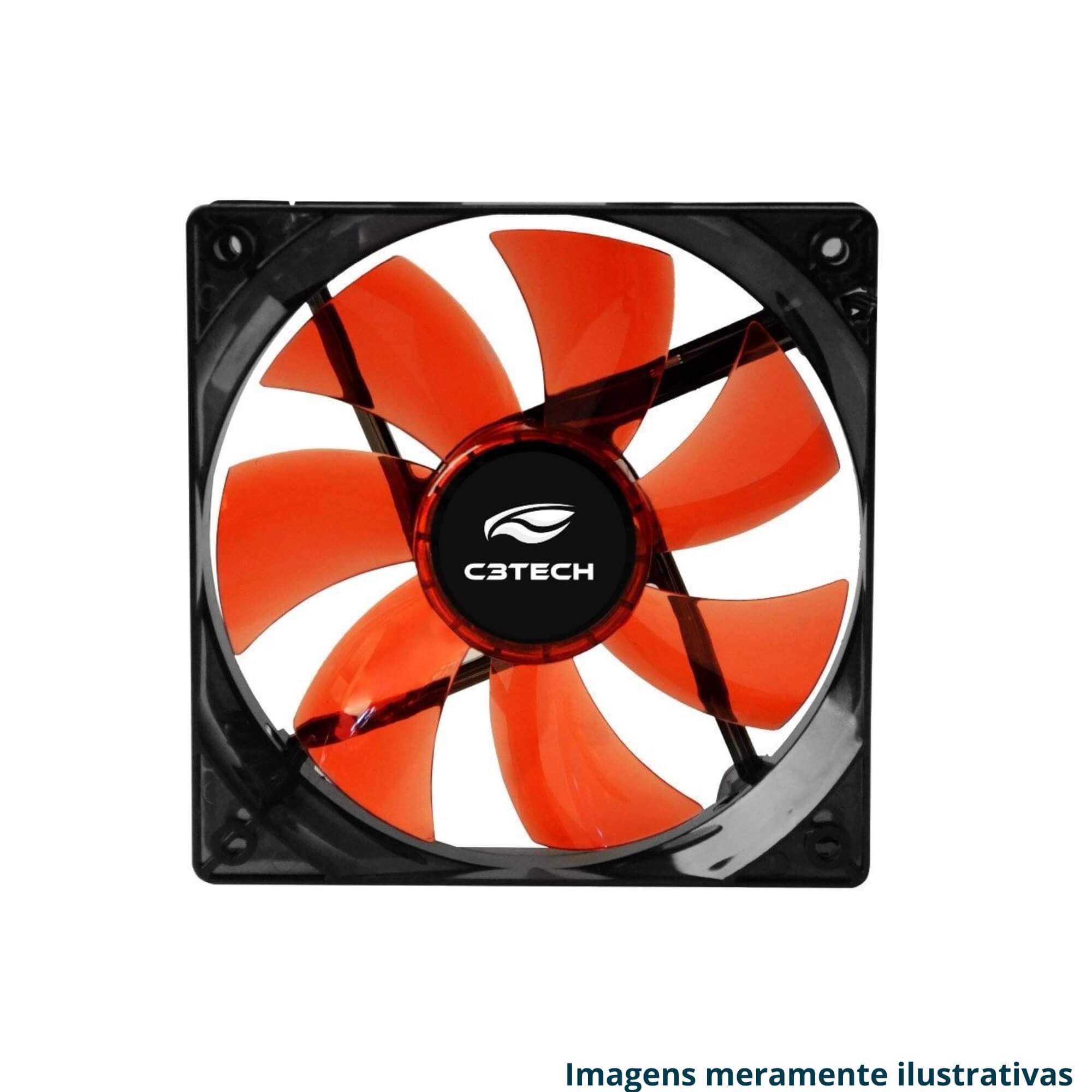 COMP Kit c/ 3 Coolers para Gabinete 120X120 LED Vermelho STORM C3Tech F7-L100RD