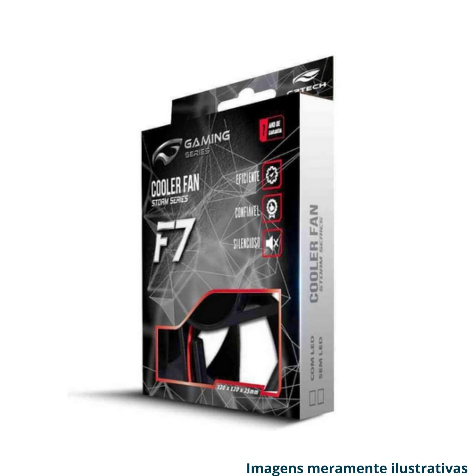 COMP Kit c/ 3 Coolers para Gabinete 120X120 LED Vermelho STORM C3Tech F7-L100RD