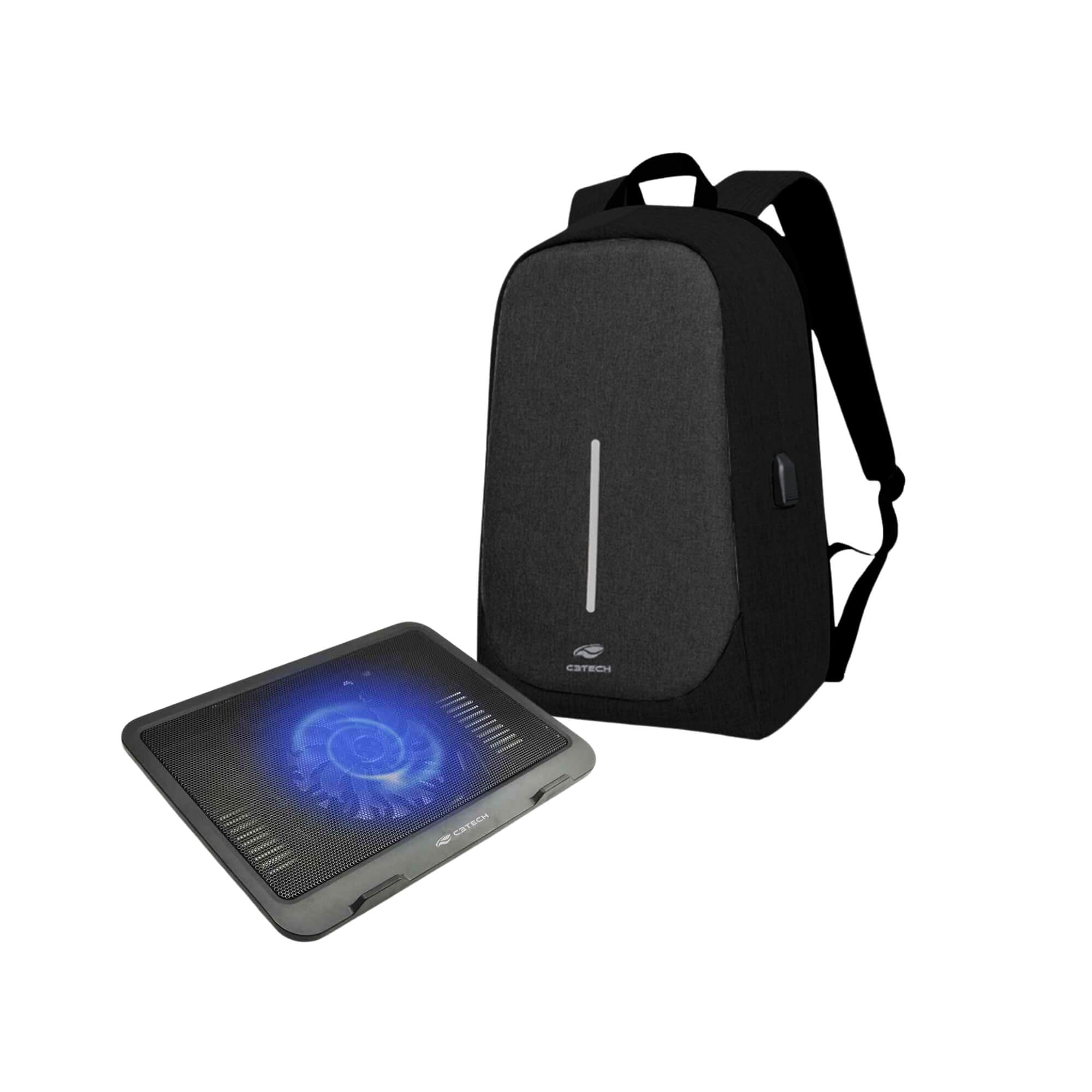 COMP Kit Base para Notebook 14" + Mochila para Notebook 15,6" Antifurto Tokyo C3 Tech