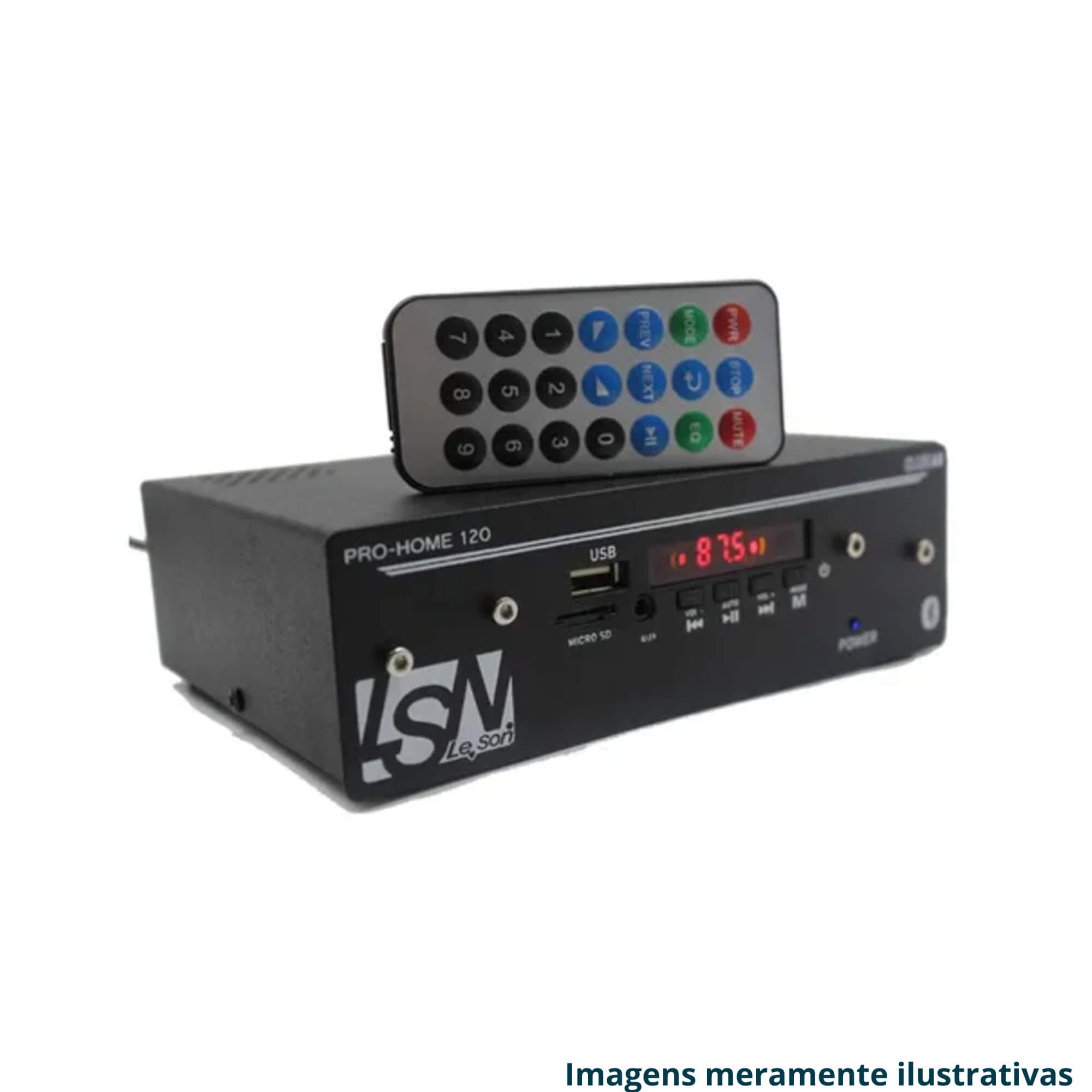 COMP Kit Amplificador Receiver 120w 4 Canais + 4 Arandelas Brancas 110W Rms Orion Full Range Leson