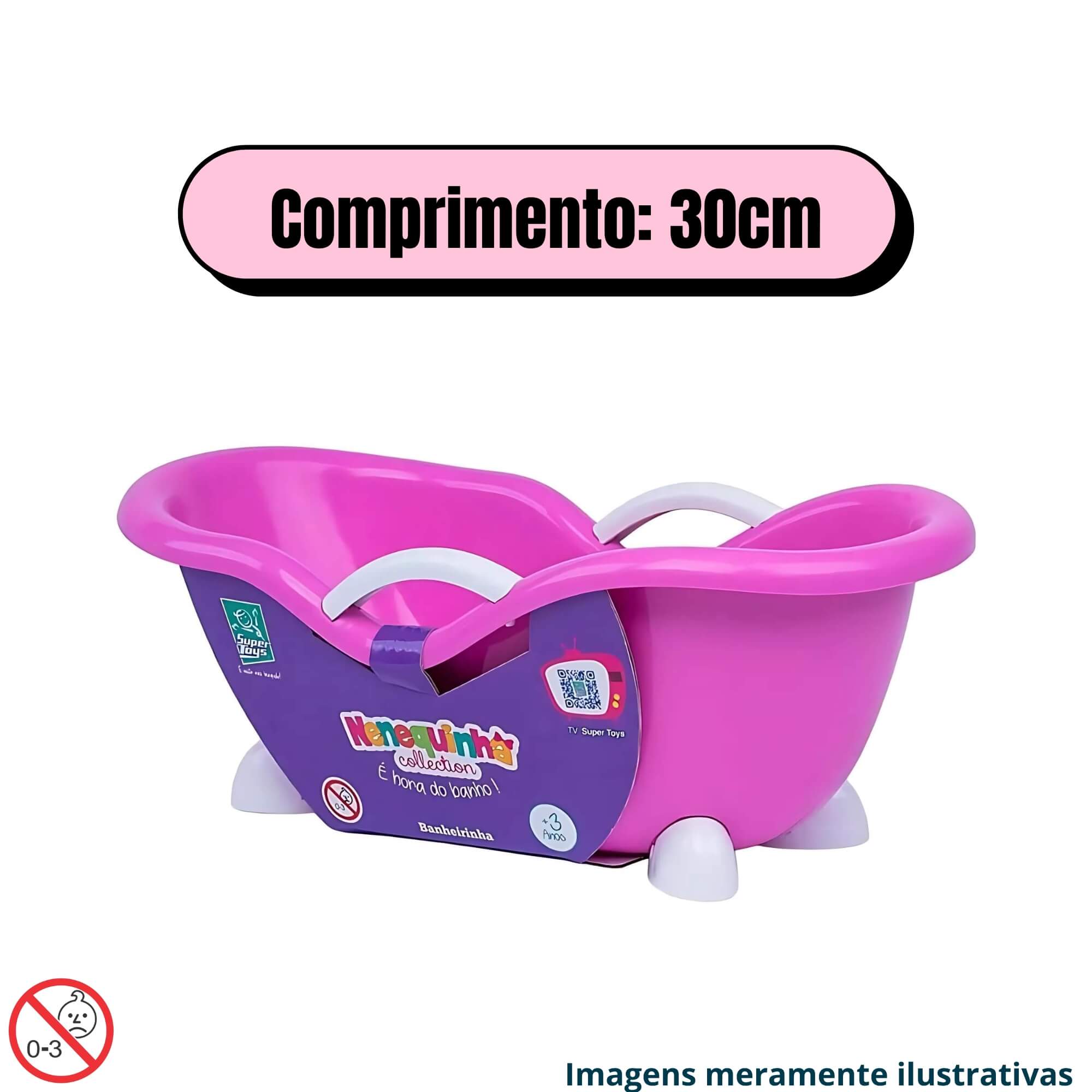 COMP Kit Boneca Babys Dodói c/ Acessórios de Médico + Banheira Nenequinha Hora do Banho - Super Toys