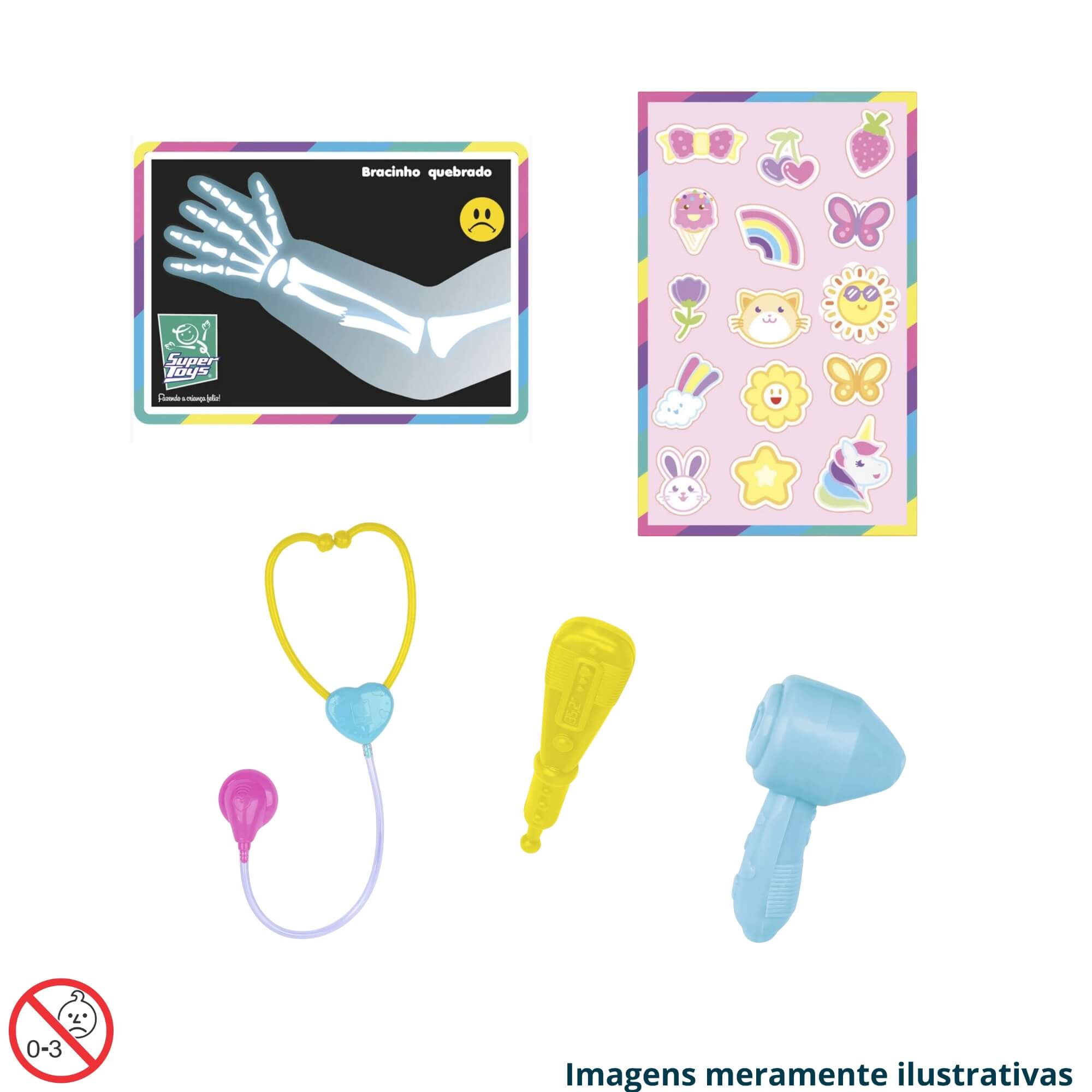 COMP Kit Boneca Babys Dodói c/ Acessórios de Médico + Banheira Nenequinha Hora do Banho - Super Toys