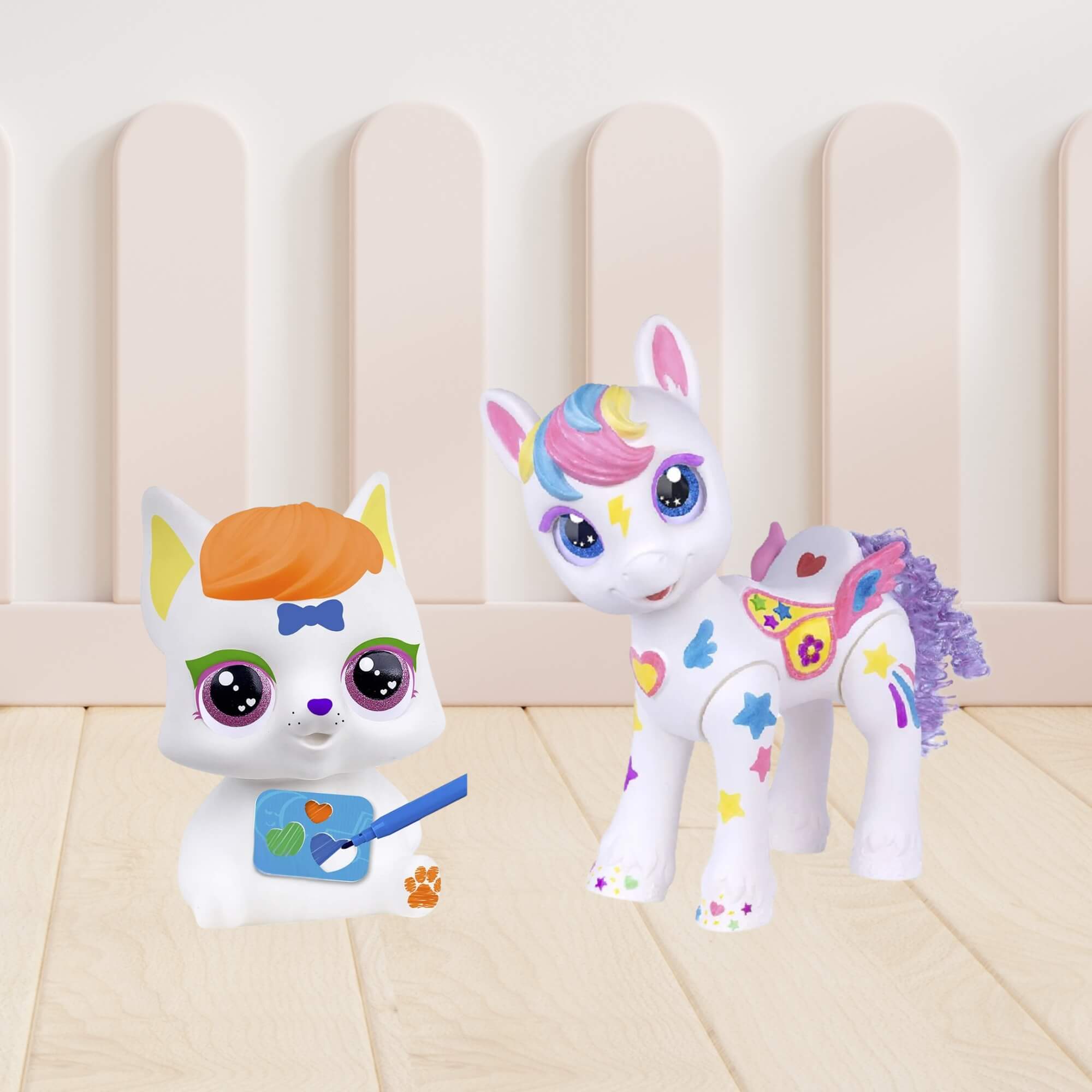 COMP Kit Brinquedo Infantil Mundo Colorido Sweet Poney + Raposa para Pintar Super Toys