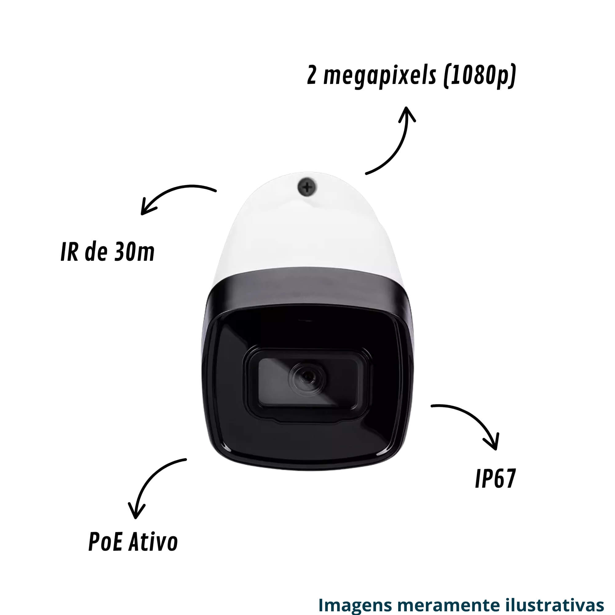 Câmera IP VIPC 1230 B G2 Full HD 1080p PoE Infravermelho 30 Metros 2MP CFTV Intelbrás - 15212