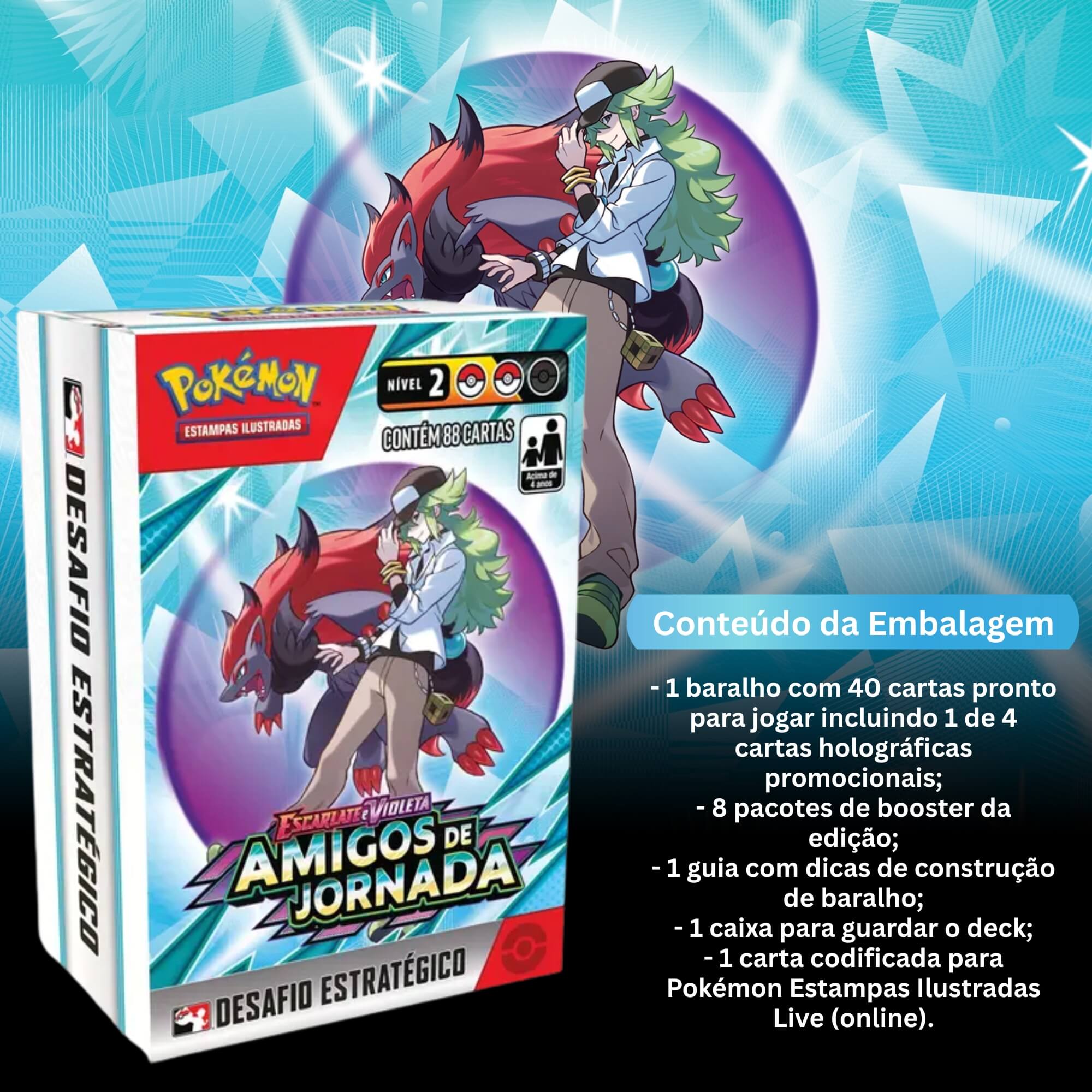 Pokemon Desafio Estratégico - Escarlate e Violeta - 9 - Amigos de Jornada Copag - 35375