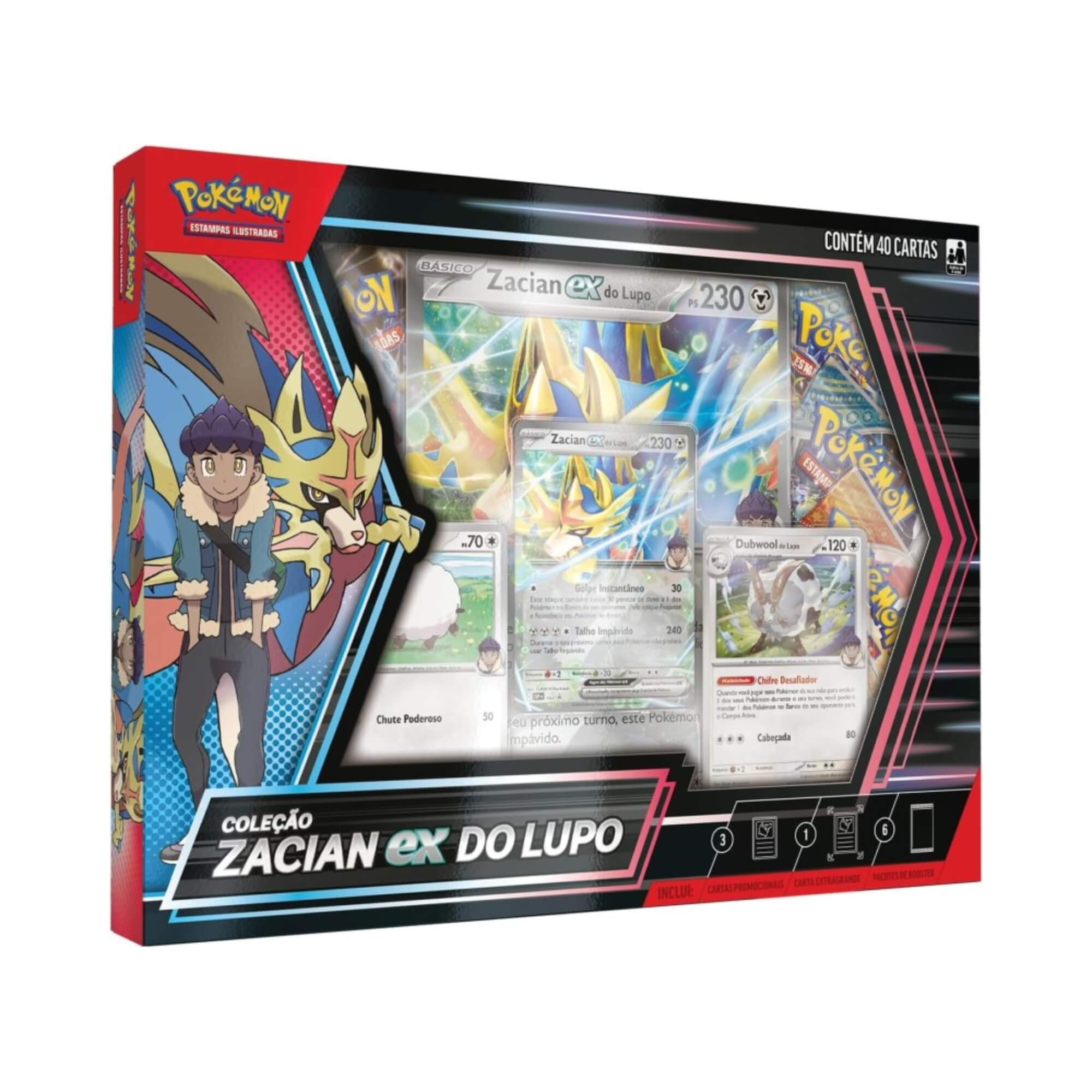 Box Pokemon Coleção Zacian Ex do Lupo Copag - 35263
