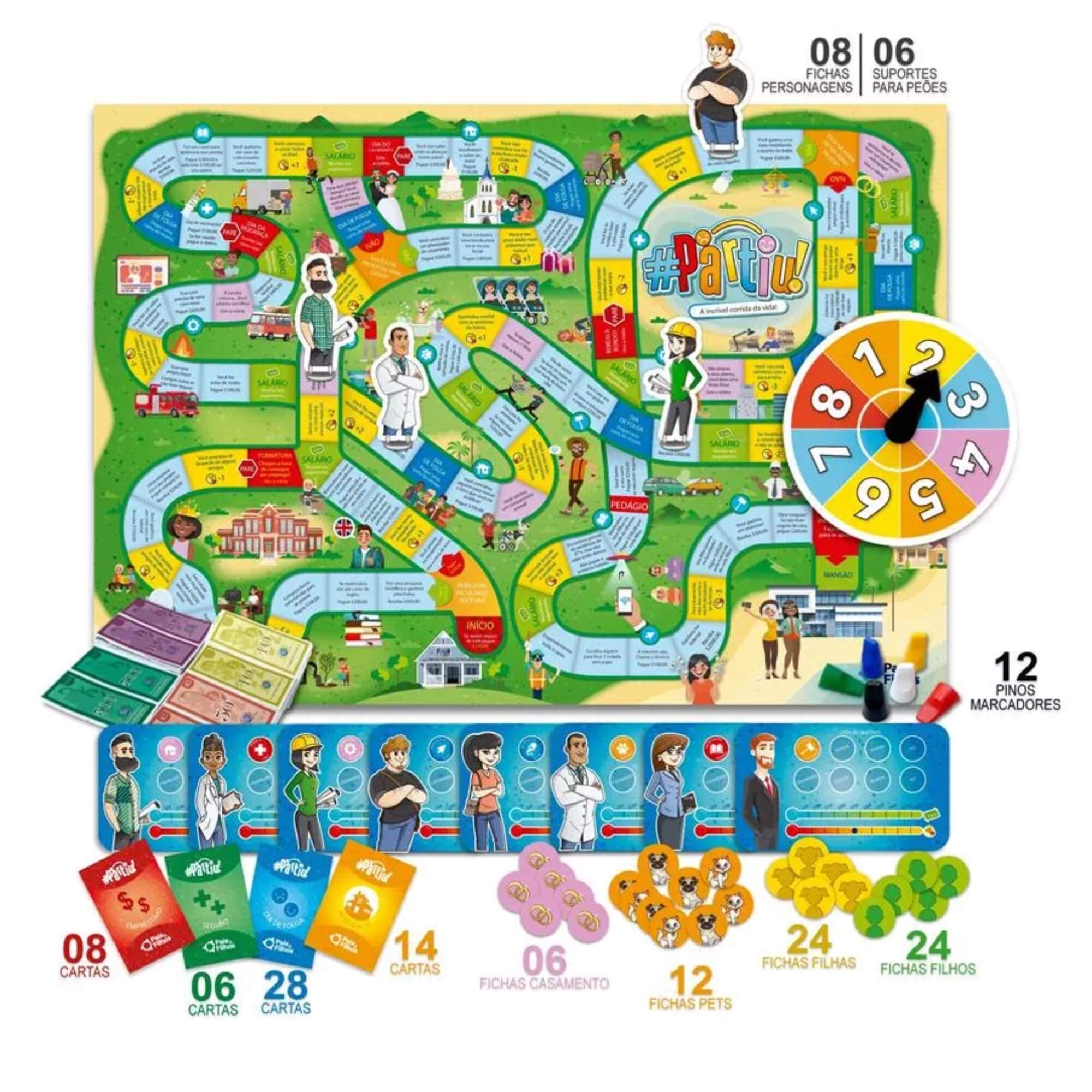 Jogo de Tabuleiro #Partiu - A incrível corrida da Vida! Pais e Filhos - 0984-1