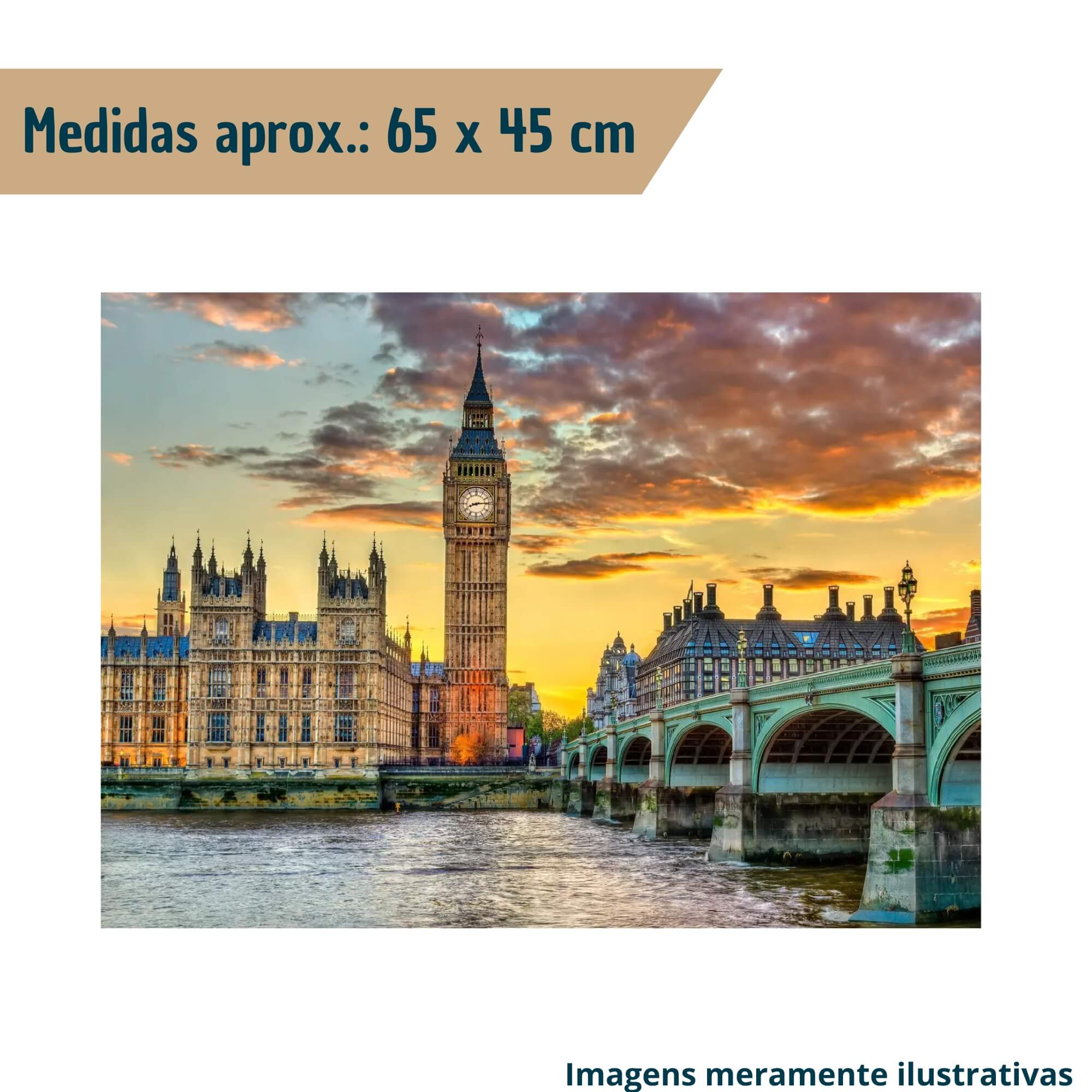 Jogo Quebra-Cabeça Puzzle Big Ben Londres 8+ anos Pais e Filhos - 10757-1