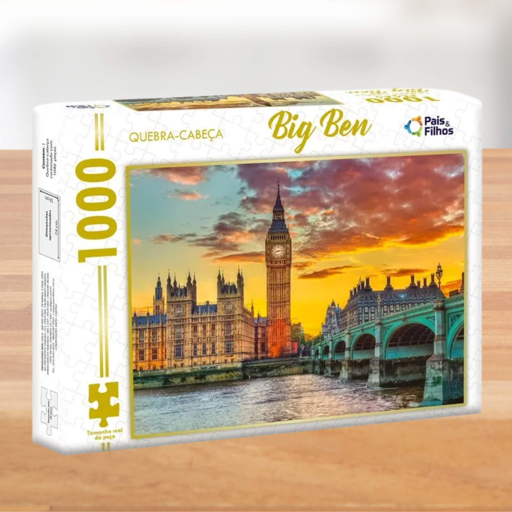 Jogo Quebra-Cabeça Puzzle Big Ben Londres 8+ anos Pais e Filhos - 10757-1