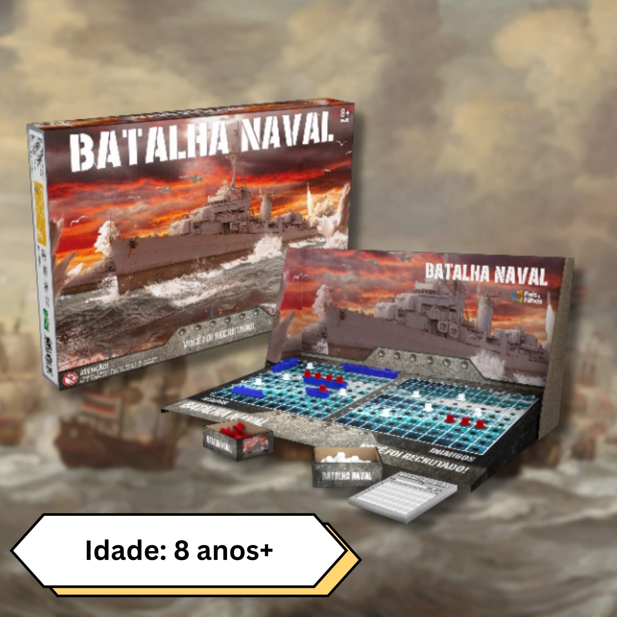 Jogo de Estratégia Batalha Naval Pais e Filhos - 2800-1