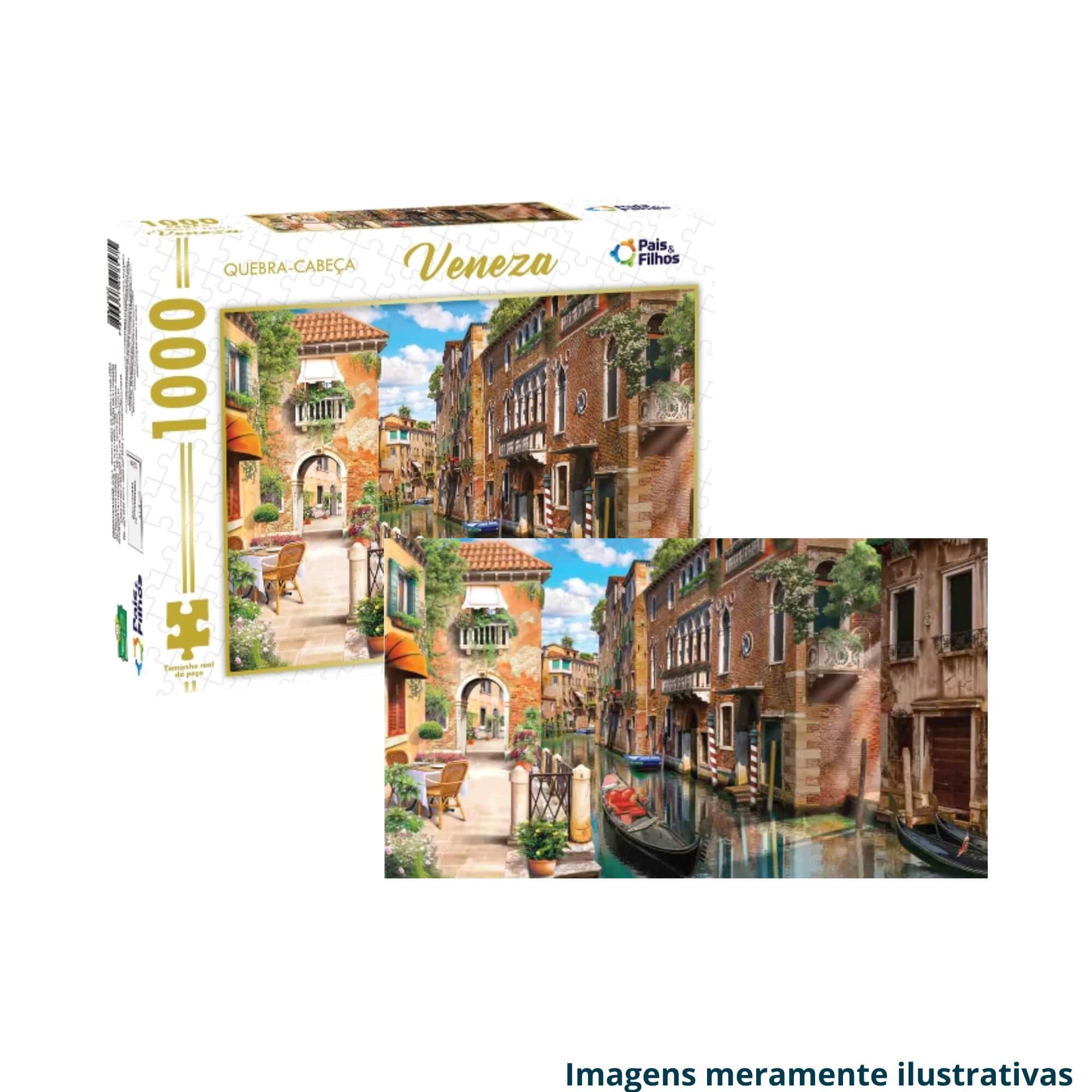 Jogo Quebra-Cabeça Puzzle 1000 Peças Veneza 10+ anos Pais e Filhos - 7266-1