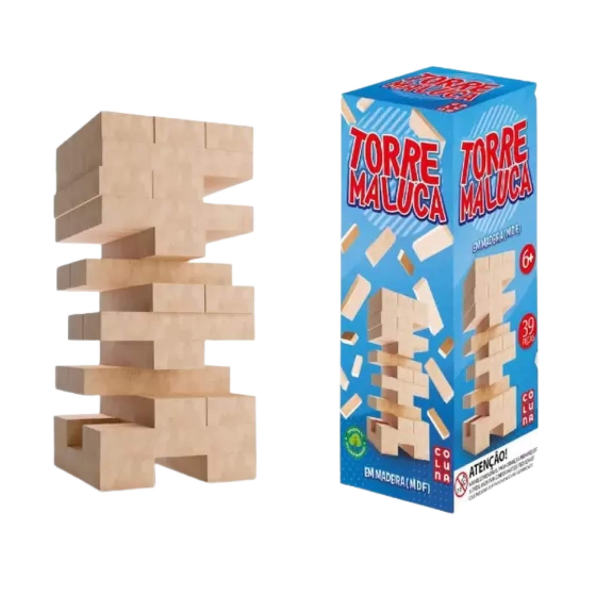 Jogo Torre Maluca em Madeira 39 Peças Pais e Filhos - 790708-1