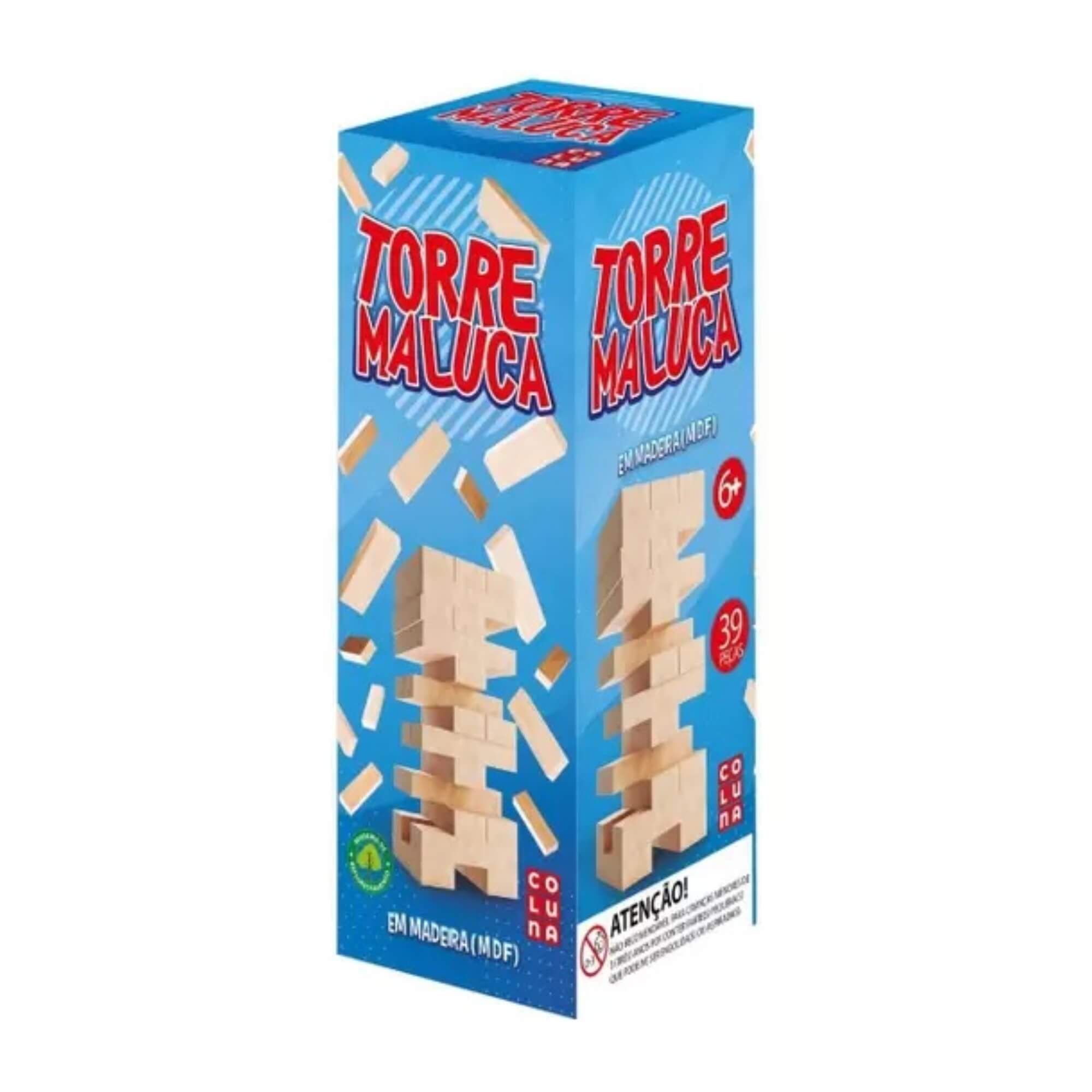 Jogo Torre Maluca em Madeira 39 Peças Pais e Filhos - 790708-1