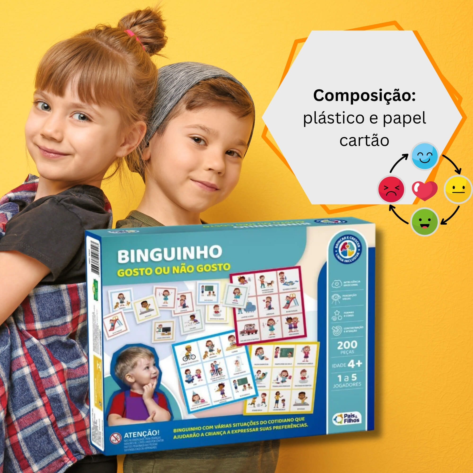 Jogo Infantil Binguinho - Gosto Ou Não Gosto - Pais e Filhos - 791904-1