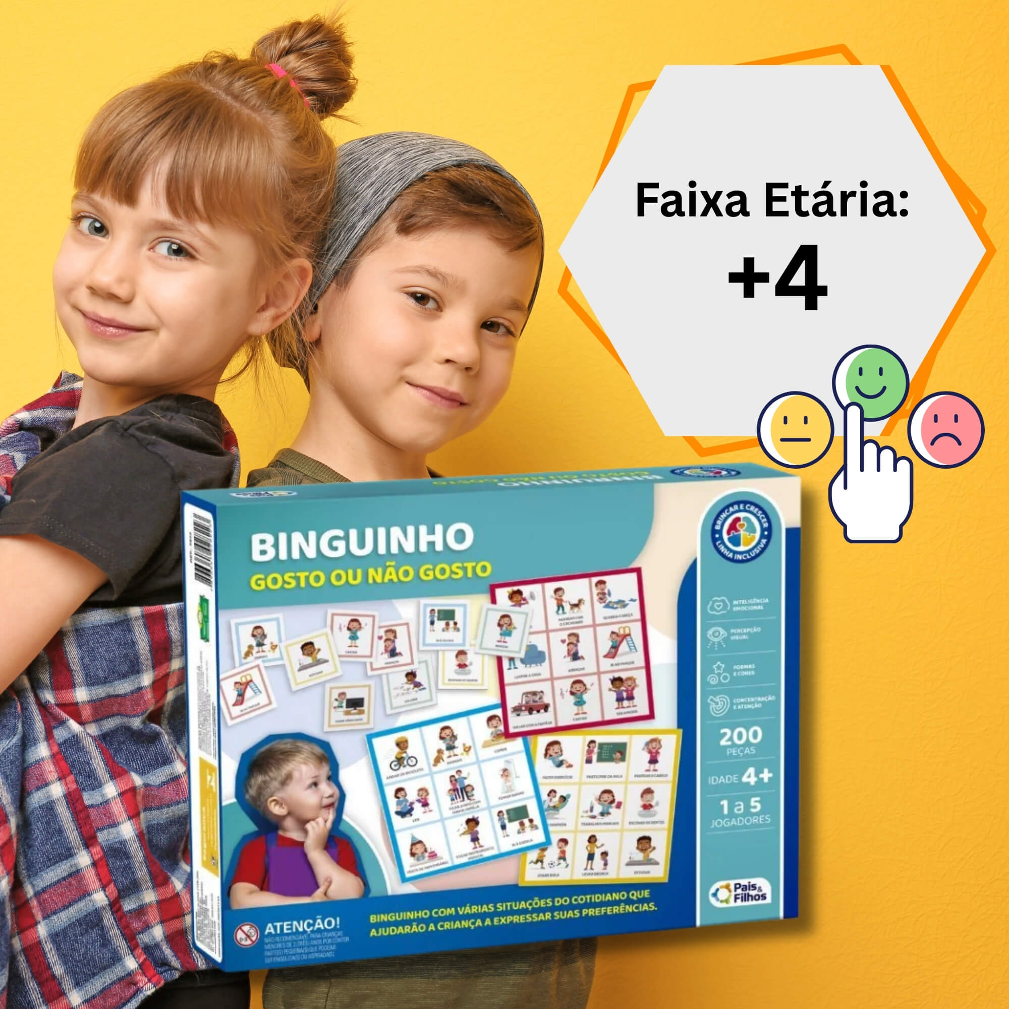 Jogo Infantil Binguinho - Gosto Ou Não Gosto - Pais e Filhos - 791904-1