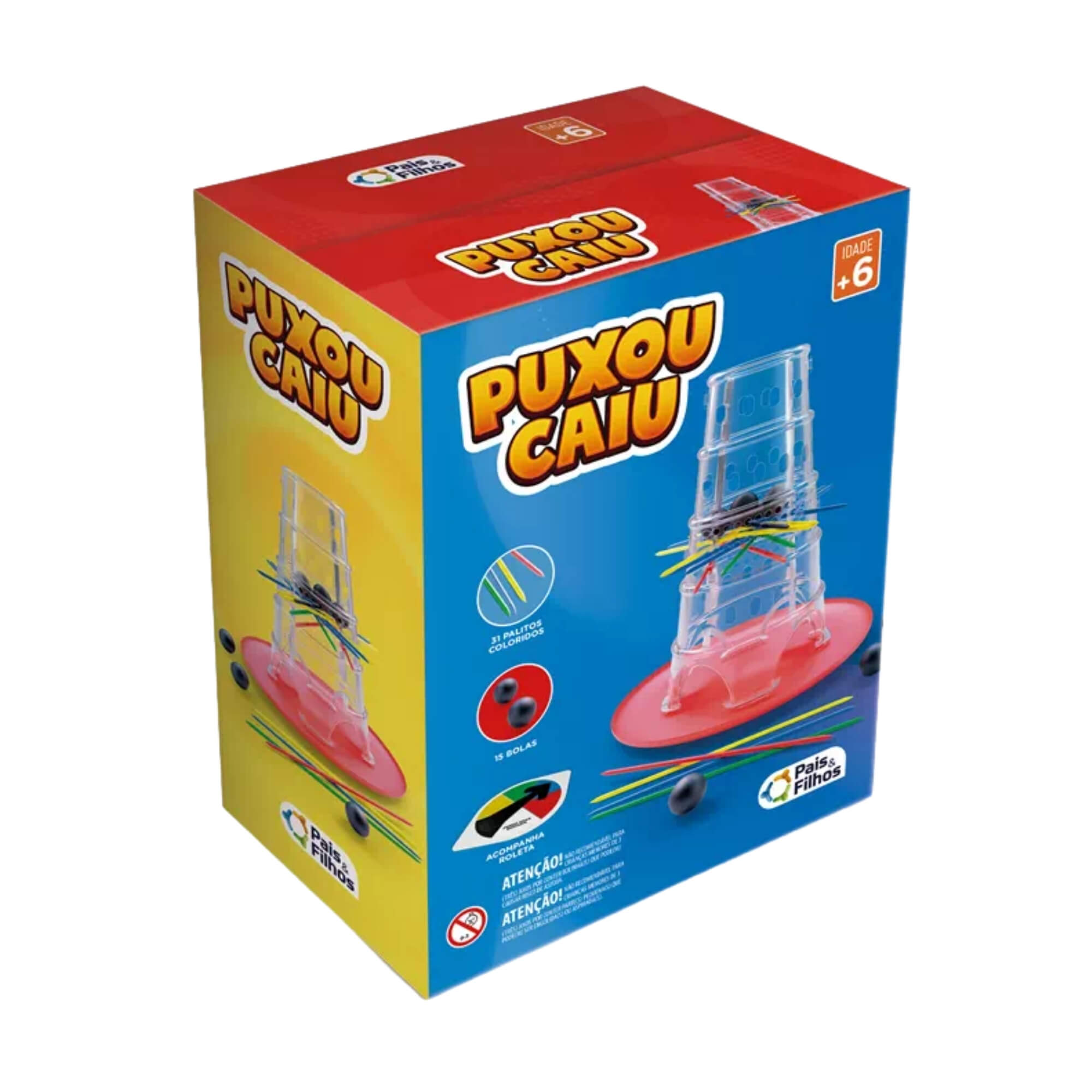 Jogo Puxou Caiu Torre Transparente Pais e Filhos - 791937-1
