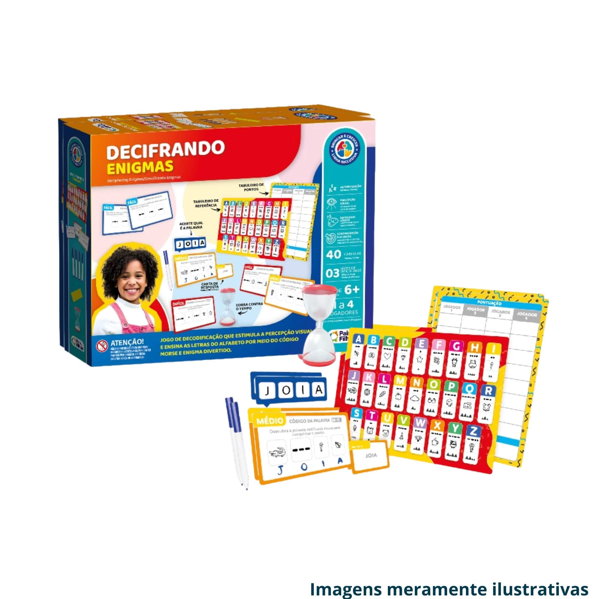 Jogo Infantil Decifrando Enigmas 6+ anos Pais e Filhos - 792406-1
