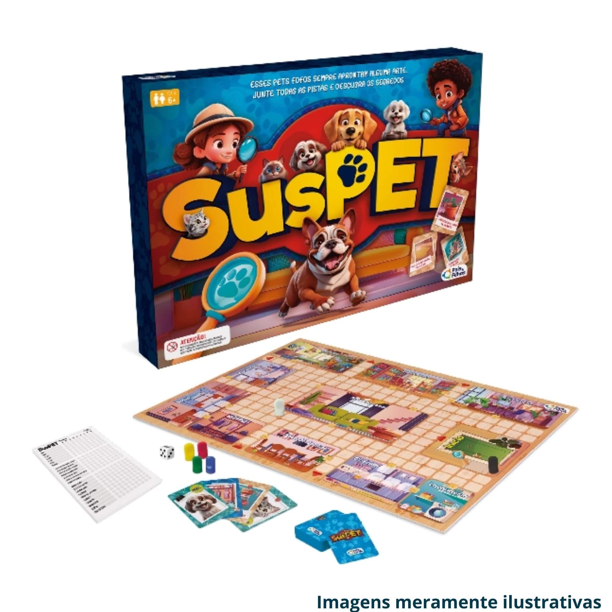 Jogo de Tabuleiro Infantil Suspet 6+ anos Pais e Filhos - 792856-1