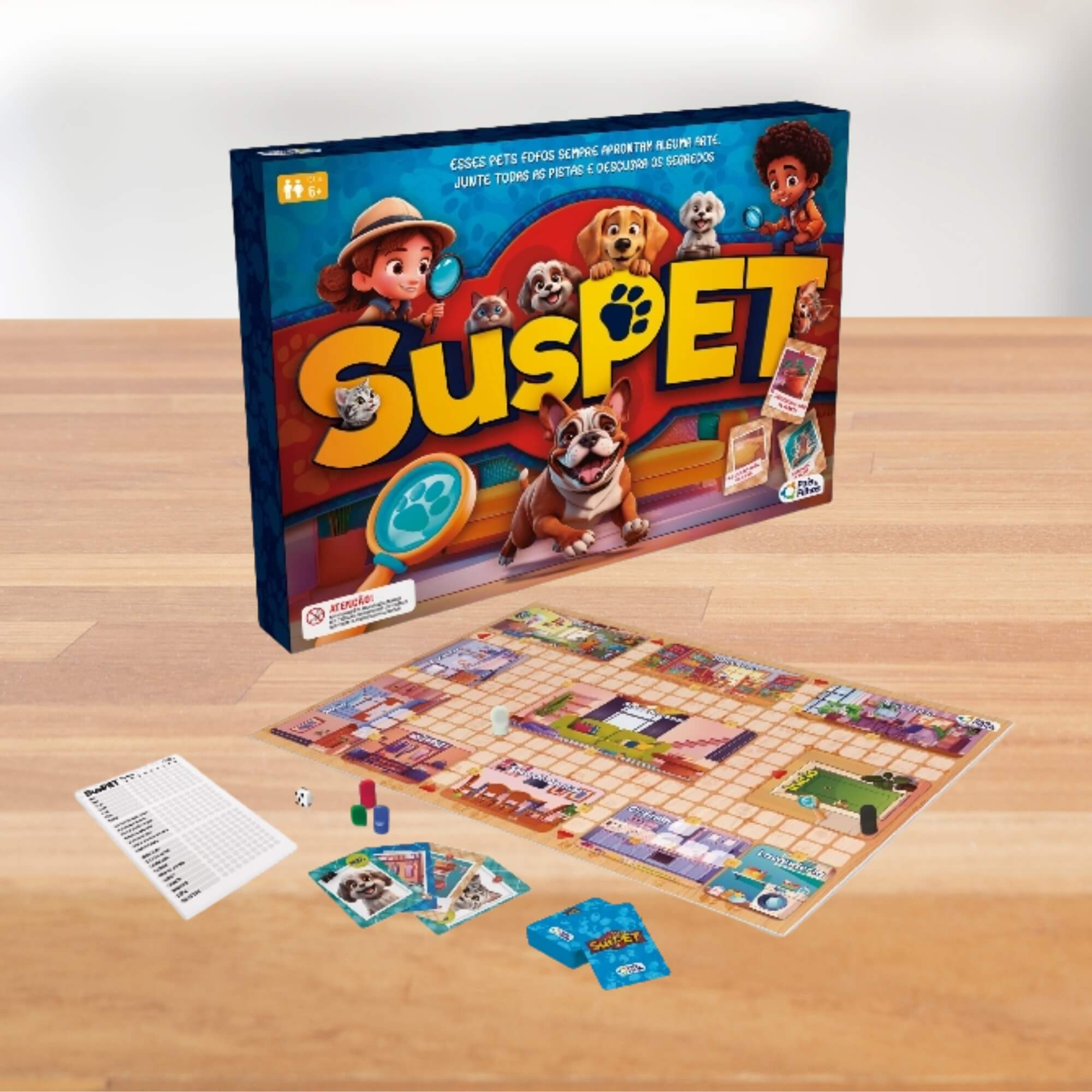 Jogo de Tabuleiro Infantil Suspet 6+ anos Pais e Filhos - 792856-1