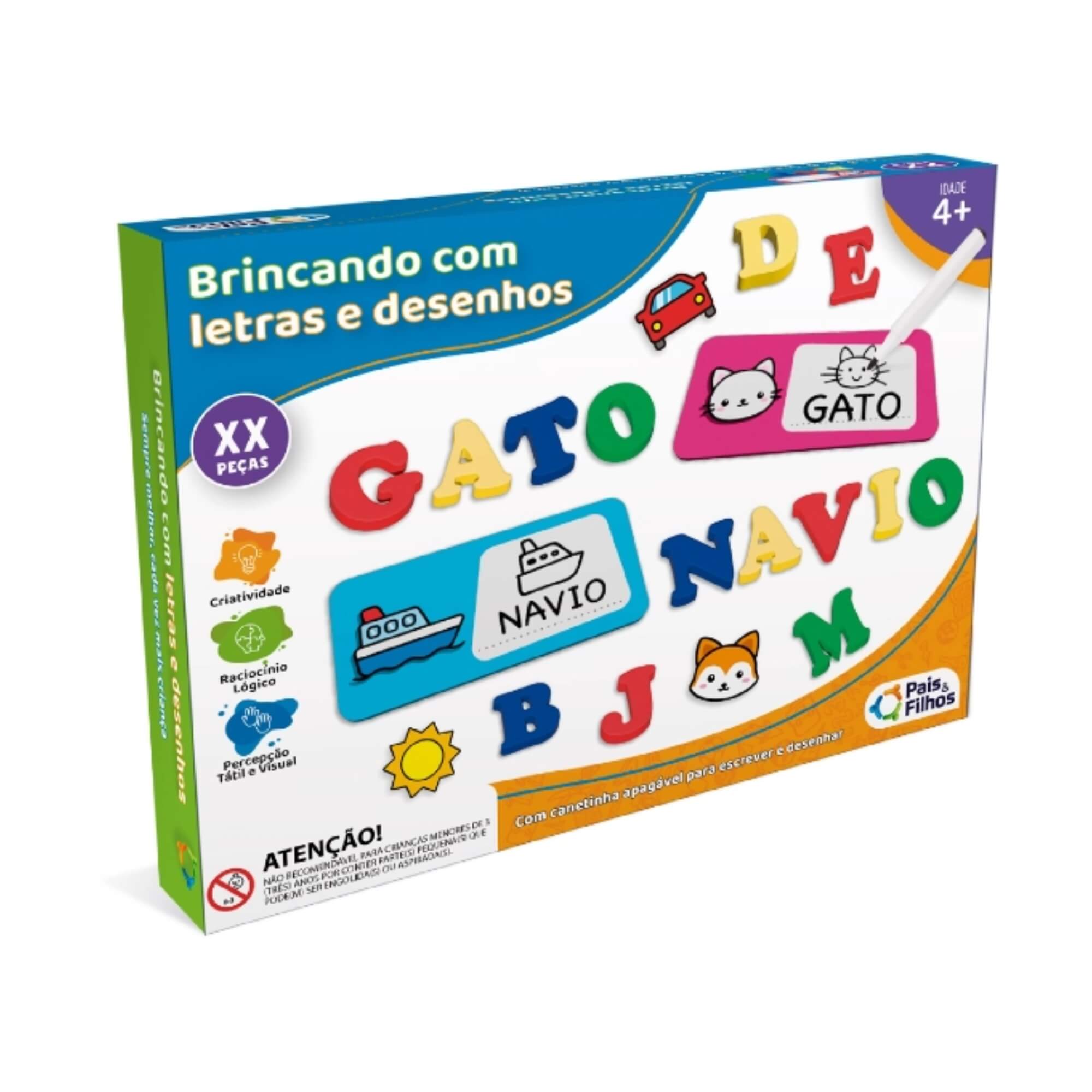 Jogo Infantil Educativo Brincando com Letras e Desenhos Pais e Filhos - 792956-1