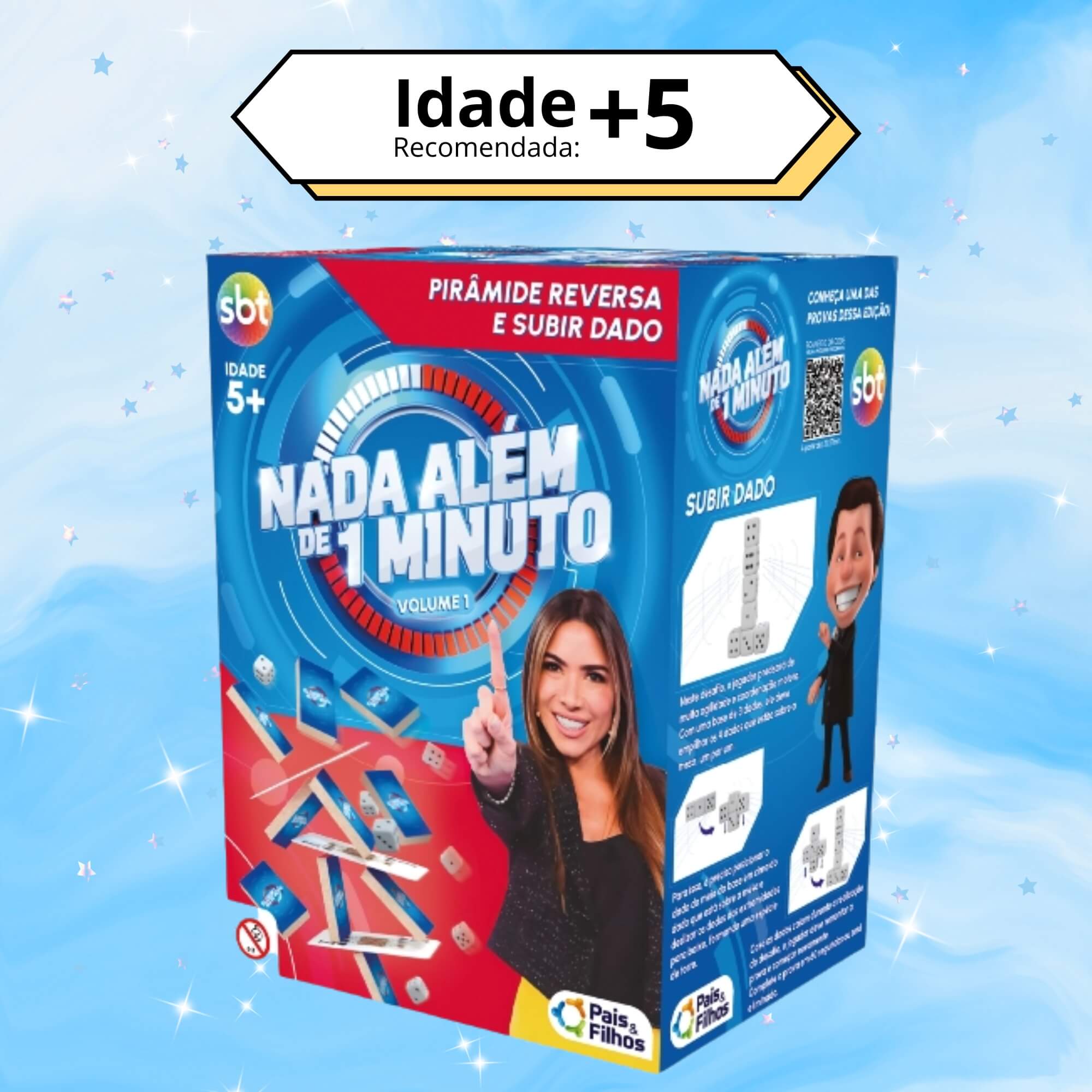 Jogo Nada Além de 1 minuto Pirâmide Reversa e Subir Dado - Pais e Filhos - 792976-1