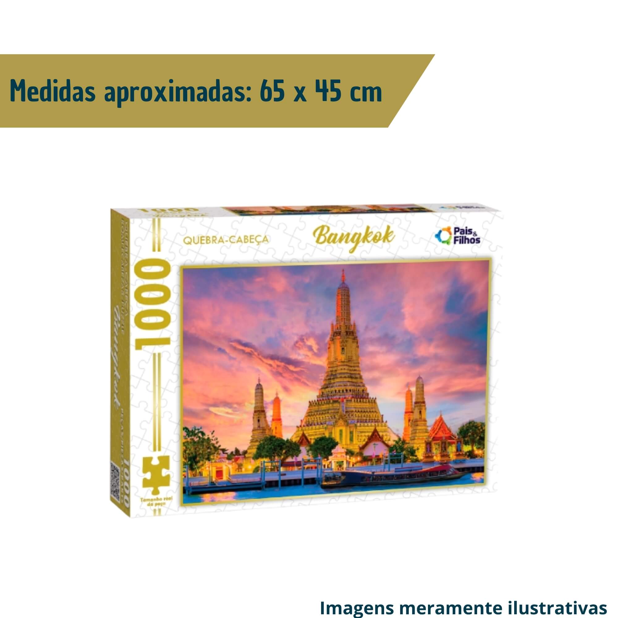 Jogo Quebra-Cabeça Puzzle Bangkok 1000 Peças Pais e Filhos - 792995-1