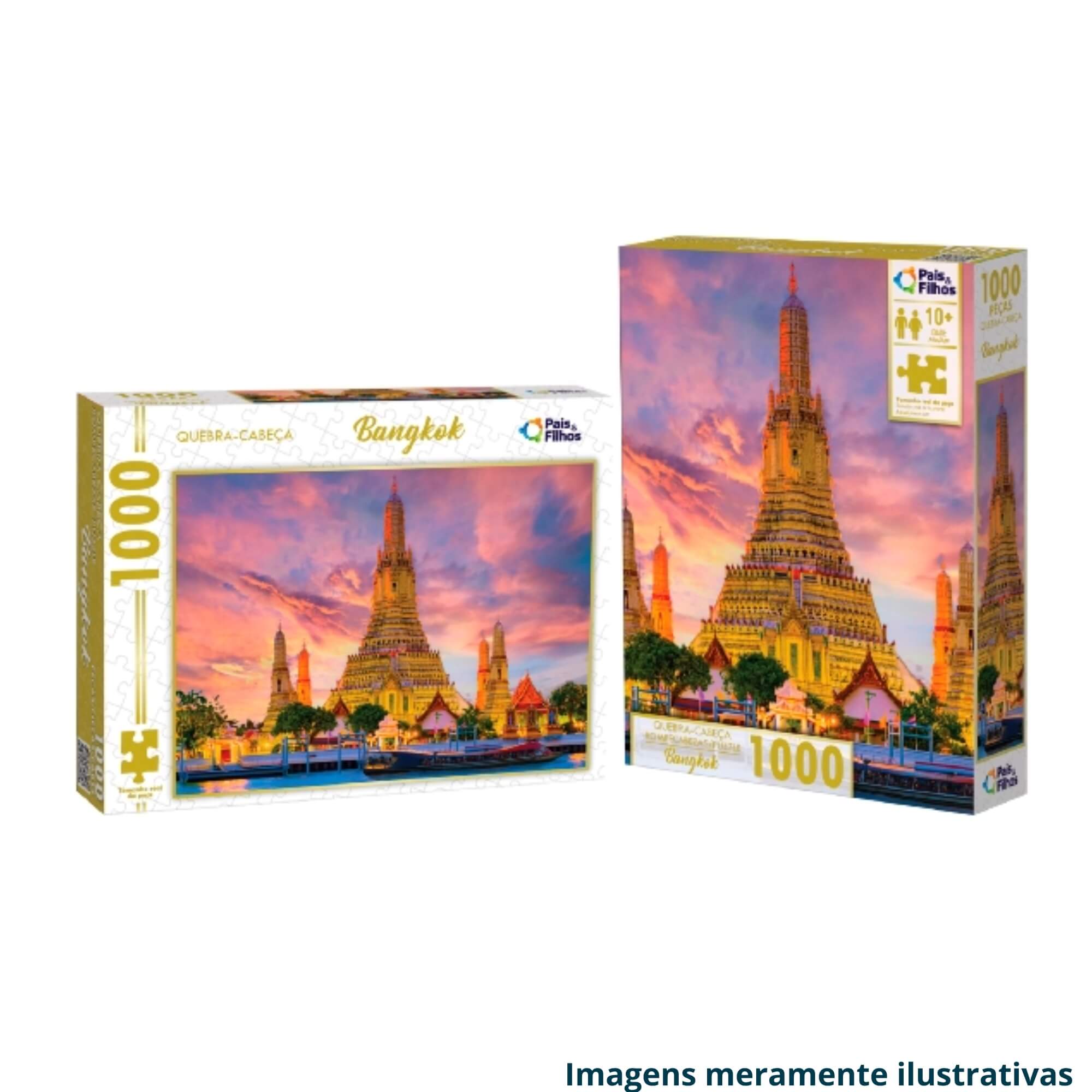 Jogo Quebra-Cabeça Puzzle Bangkok 1000 Peças Pais e Filhos - 792995-1