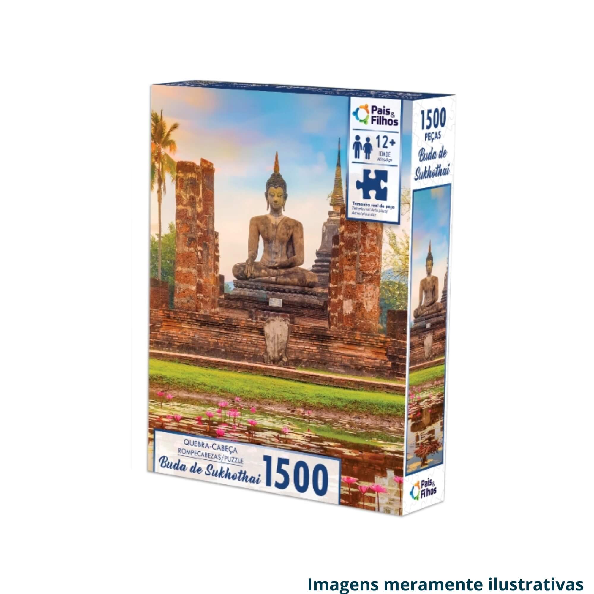 Jogo Quebra-Cabeça Puzzle Buda de Sukhothai 1500 Peças Pais e Filhos - 792998-1