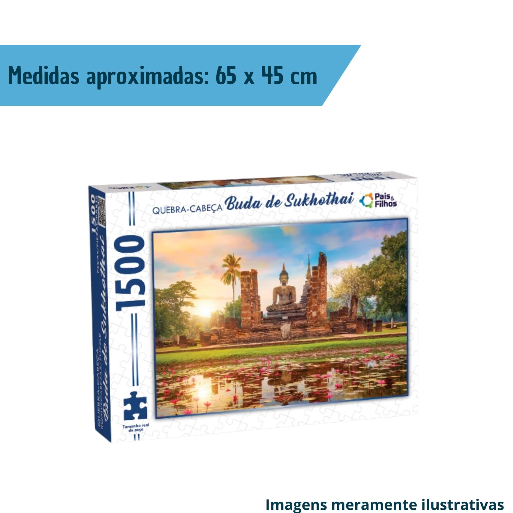 Jogo Quebra-Cabeça Puzzle Buda de Sukhothai 1500 Peças Pais e Filhos - 792998-1