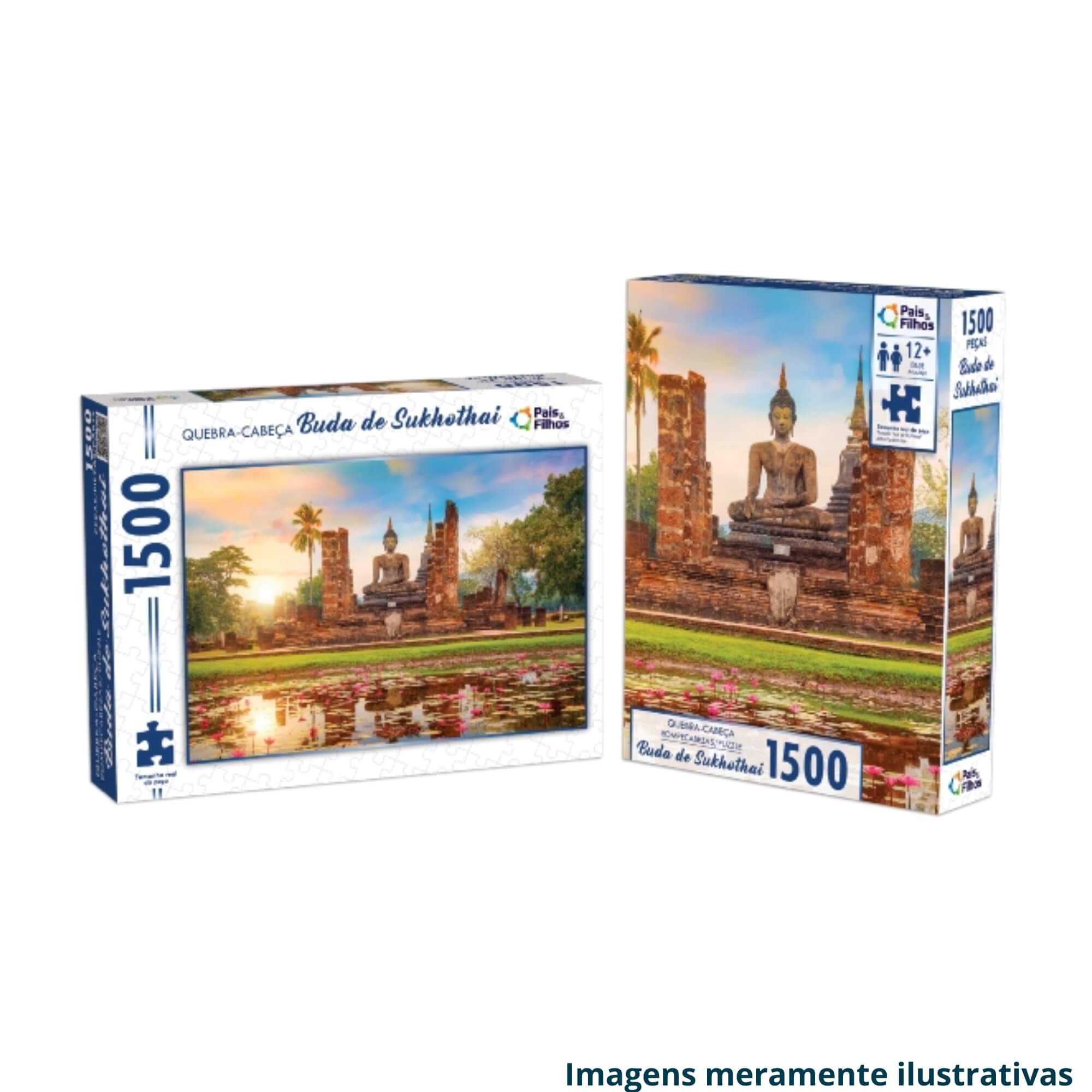 Jogo Quebra-Cabeça Puzzle Buda de Sukhothai 1500 Peças Pais e Filhos - 792998-1