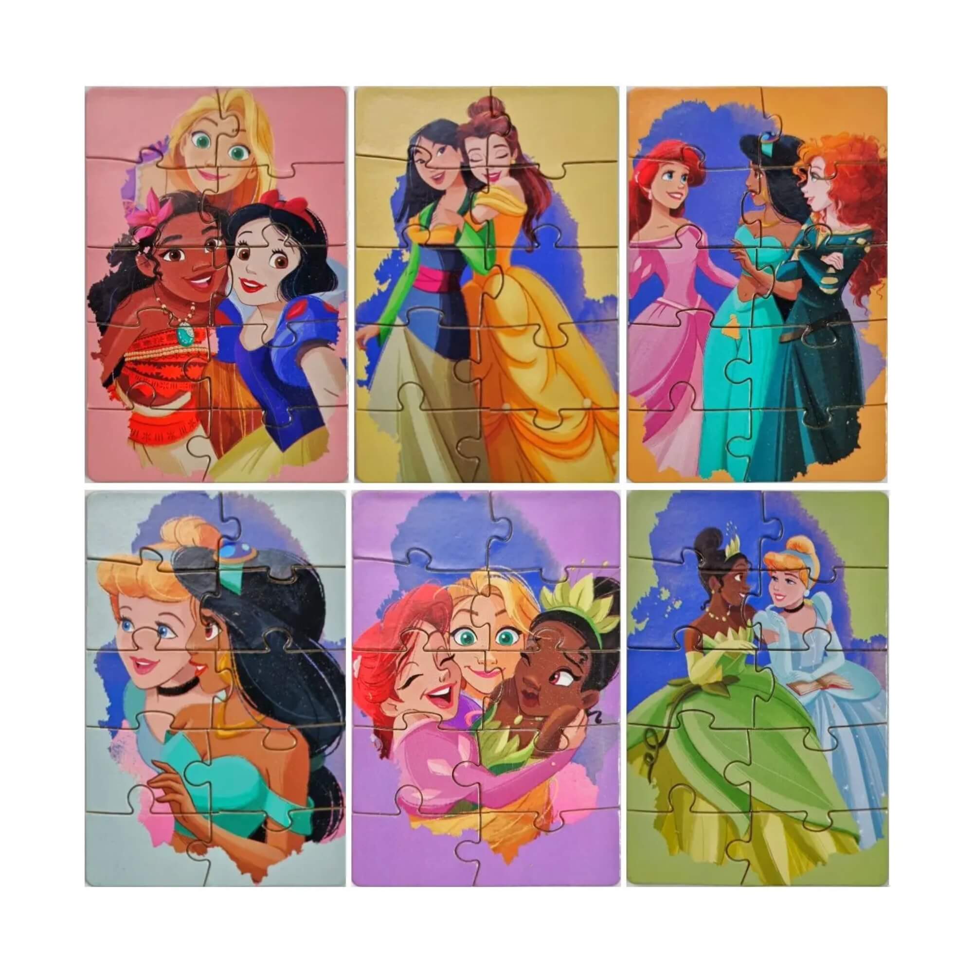 Mini Quebra Cabeça de Madeira - Disney Princesa Sortido e Unitário - Pais e Filhos - 811076-1