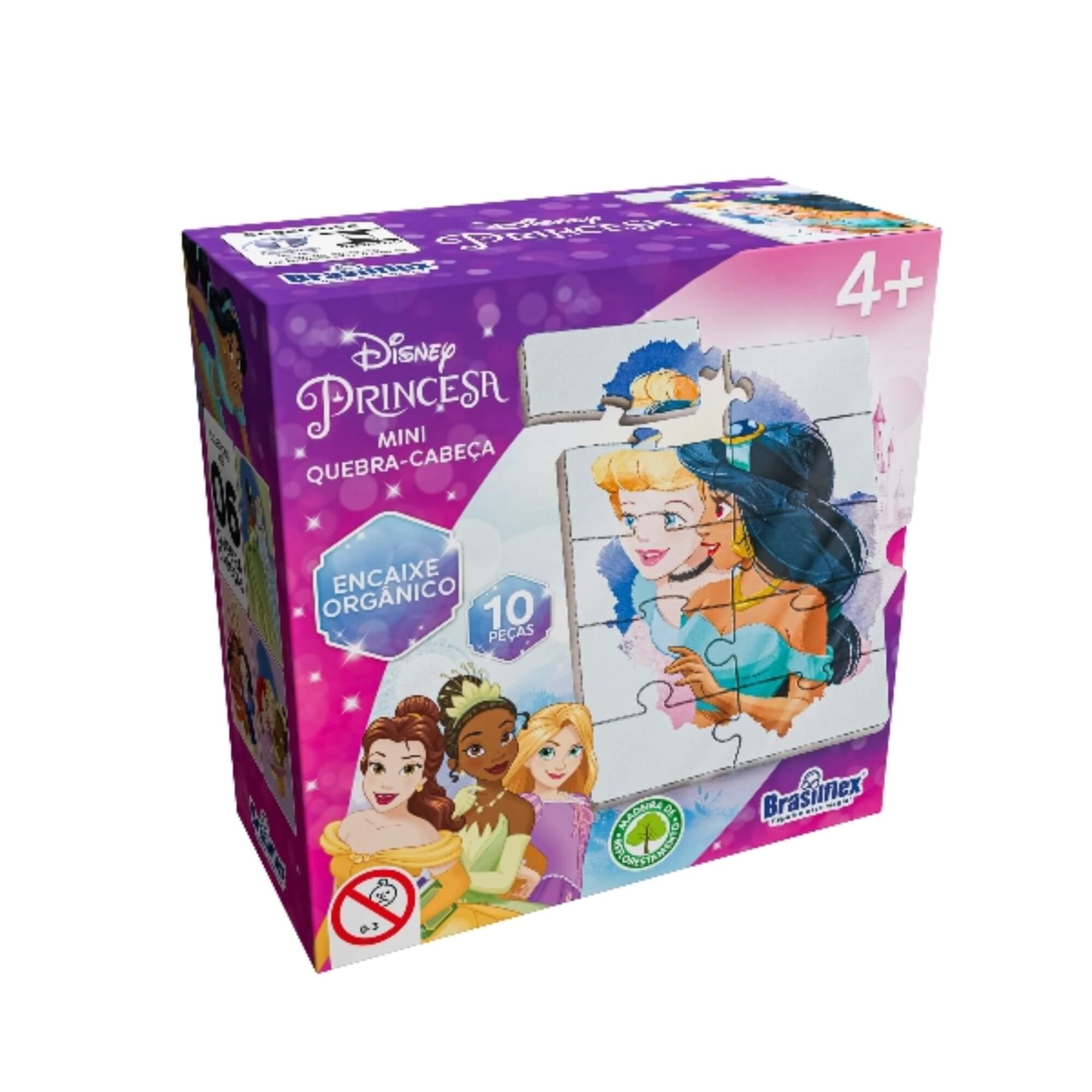 Mini Quebra Cabeça de Madeira - Disney Princesa Sortido e Unitário - Pais e Filhos - 811076-1