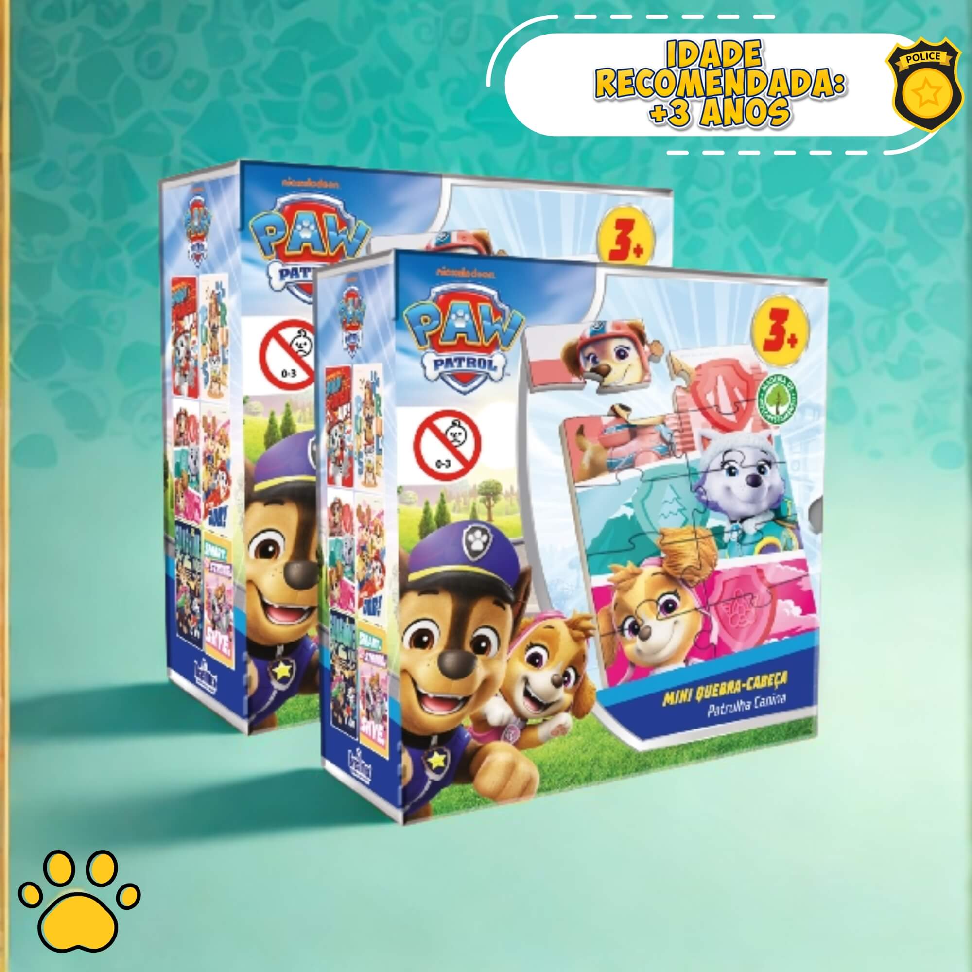 Mini Quebra-Cabeça de Madeira - Patrulha Canina - Sortido e Unitário Pais e Filhos - 811078-1