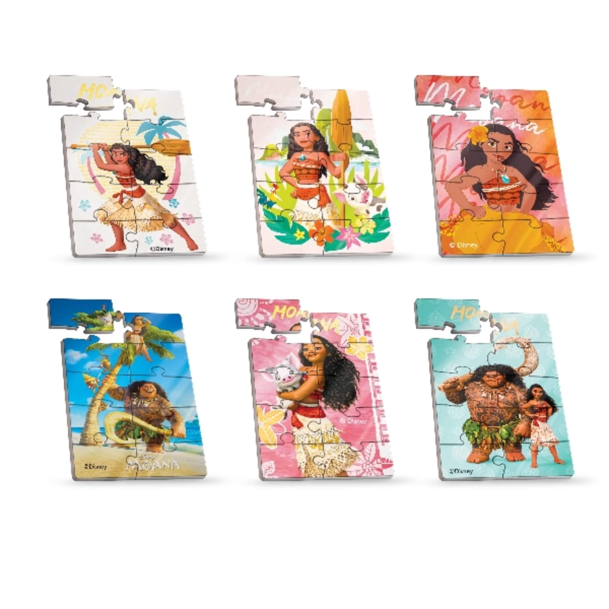 Mini Quebra-Cabeça de Madeira - Moana - Sortido e Unitário Pais e Filhos - 811082-1