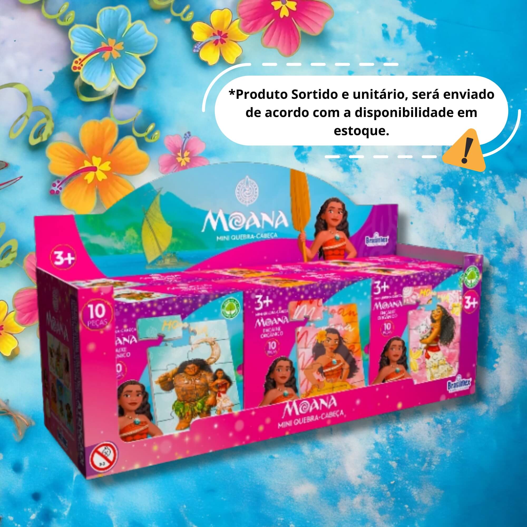 Mini Quebra-Cabeça de Madeira - Moana - Sortido e Unitário Pais e Filhos - 811082-1